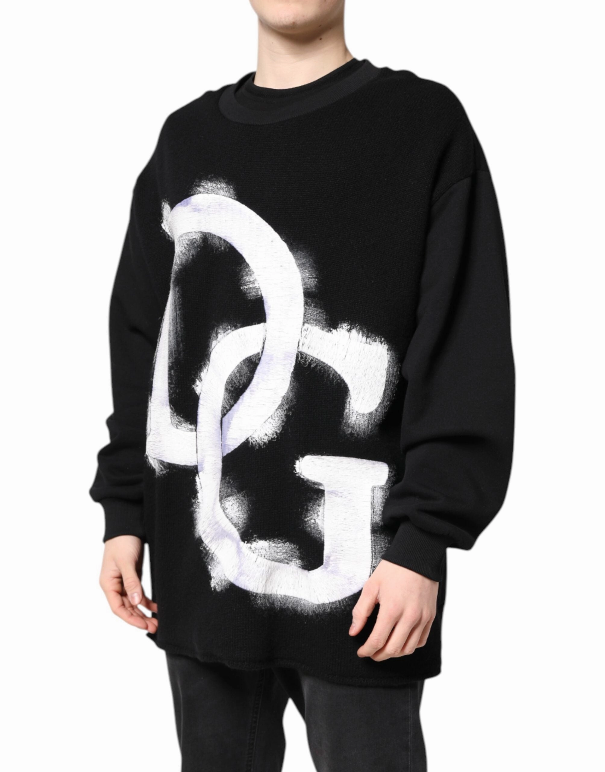 Dolce & Gabbana Cotton Logo Print Men Pullover Men's Sweater