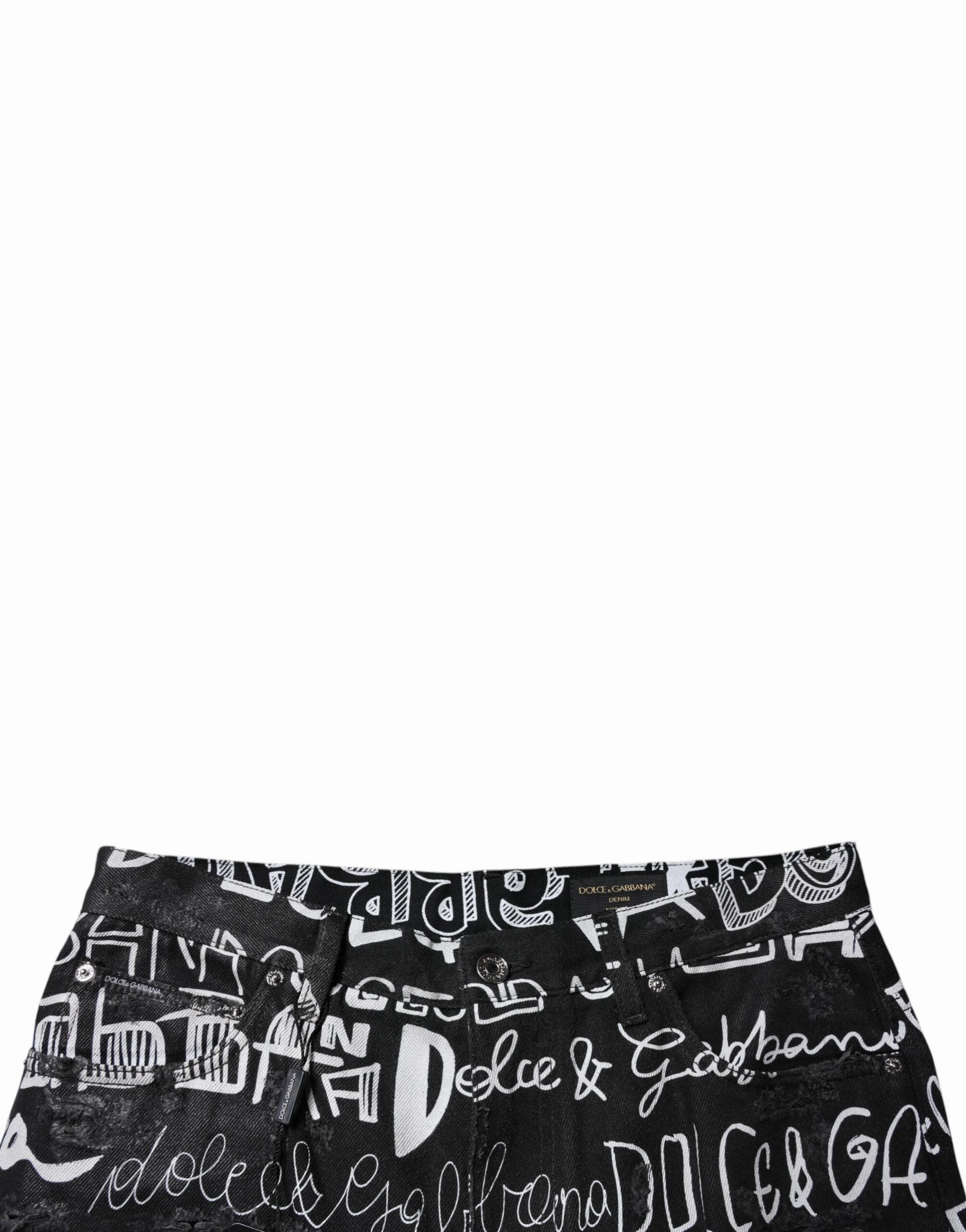 Dolce & Gabbana Cotton Logo Print Straight blue Men's Jeans