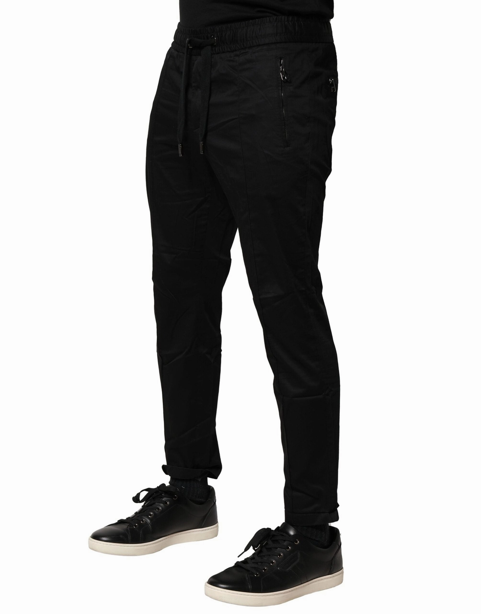 Dolce & Gabbana Cotton Mid Waist Jogger Men's Pants (Pre-Owned)