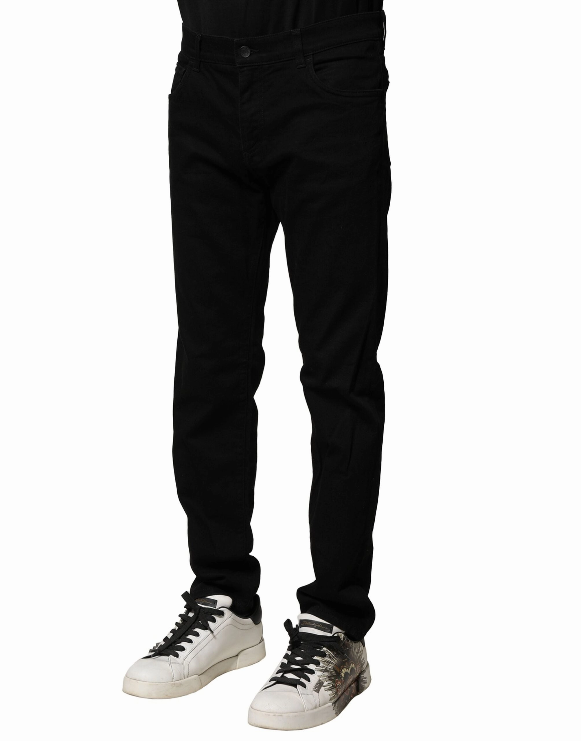 Dolce & Gabbana Cotton Tatte Slim Fit Men blue Men's Jeans (Pre-Owned)