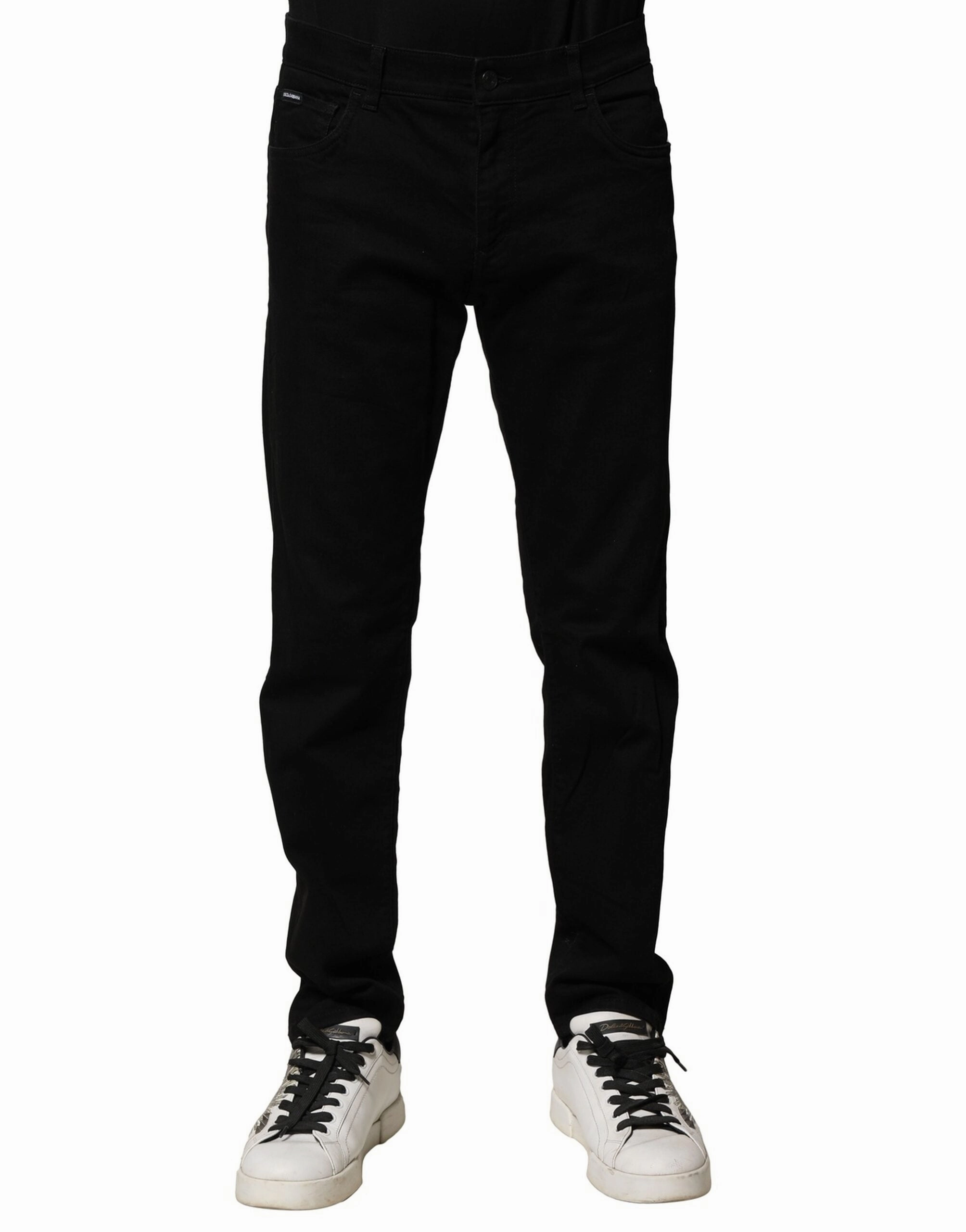Dolce & Gabbana Cotton Tatte Slim Fit Men blue Men's Jeans (Pre-Owned)