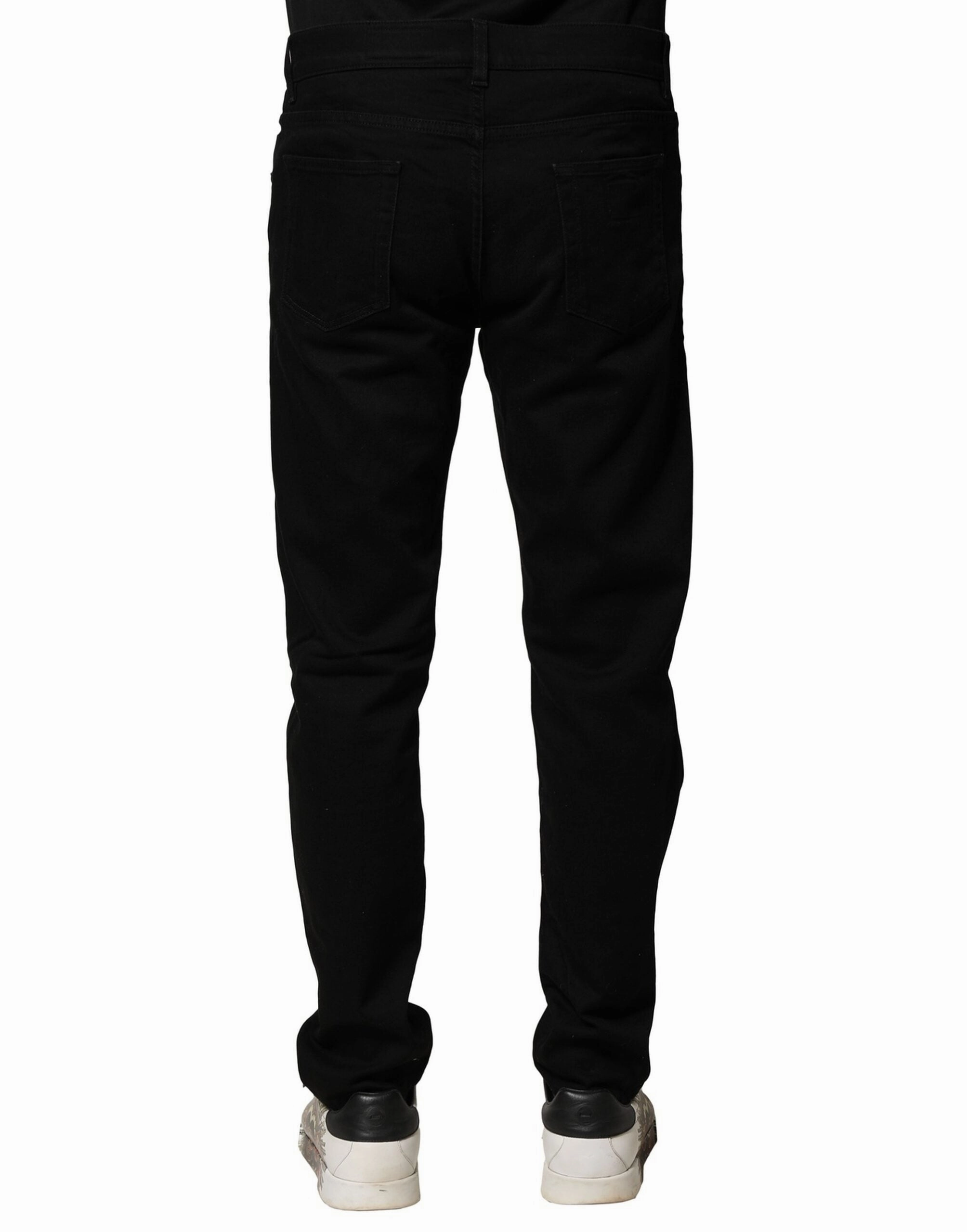 Dolce & Gabbana Cotton Tatte Slim Fit Men blue Men's Jeans (Pre-Owned)