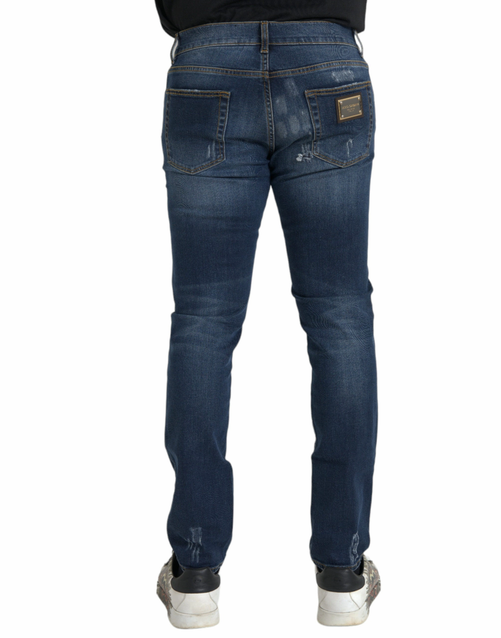 Dolce & Gabbana Distressed Cotton Skinny Men's Jeans