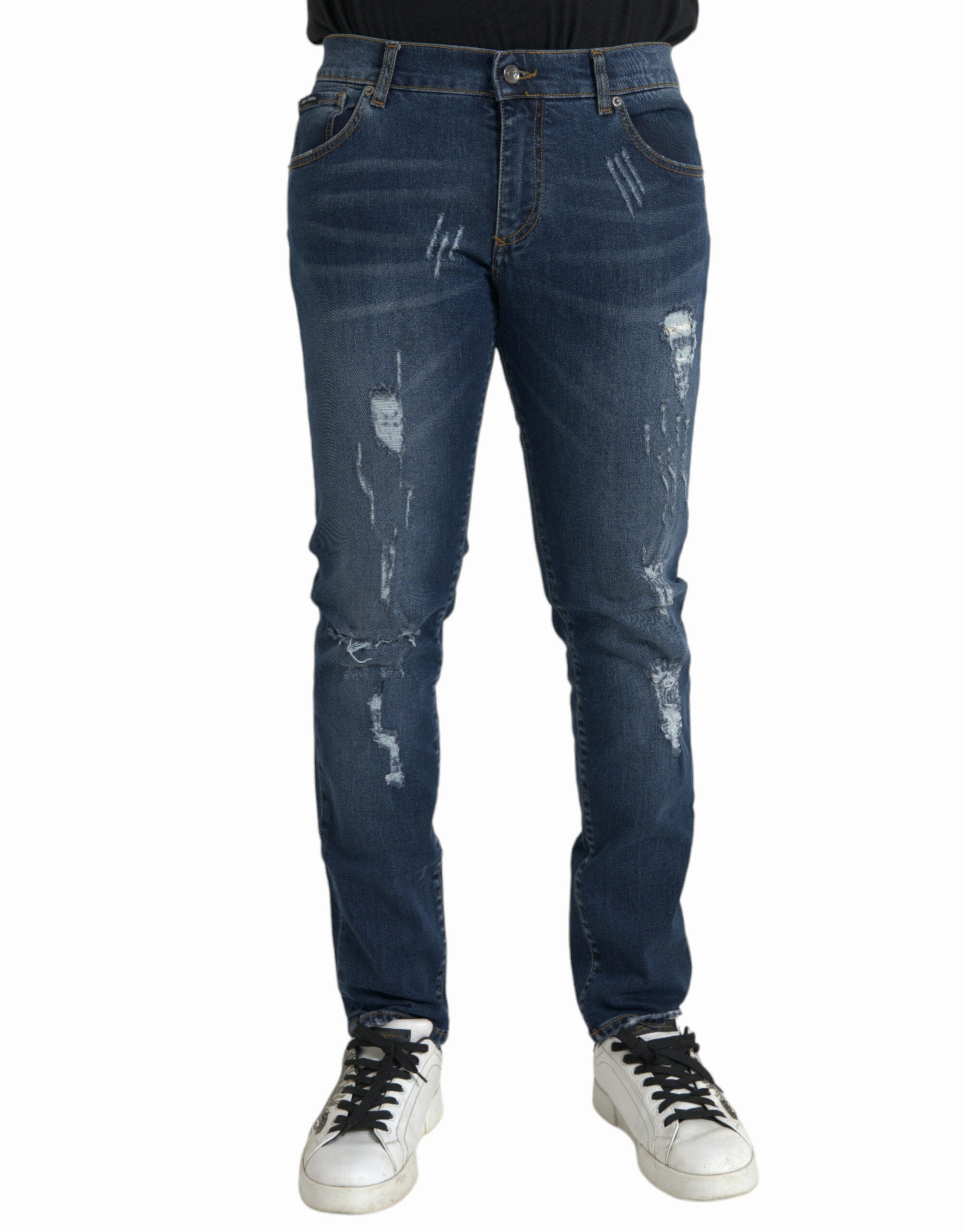 Dolce & Gabbana Distressed Cotton Skinny Men's Jeans