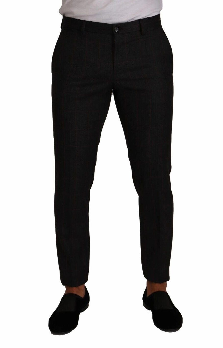 Dolce & Gabbana Elegant Check Slim Fit Men's Trousers