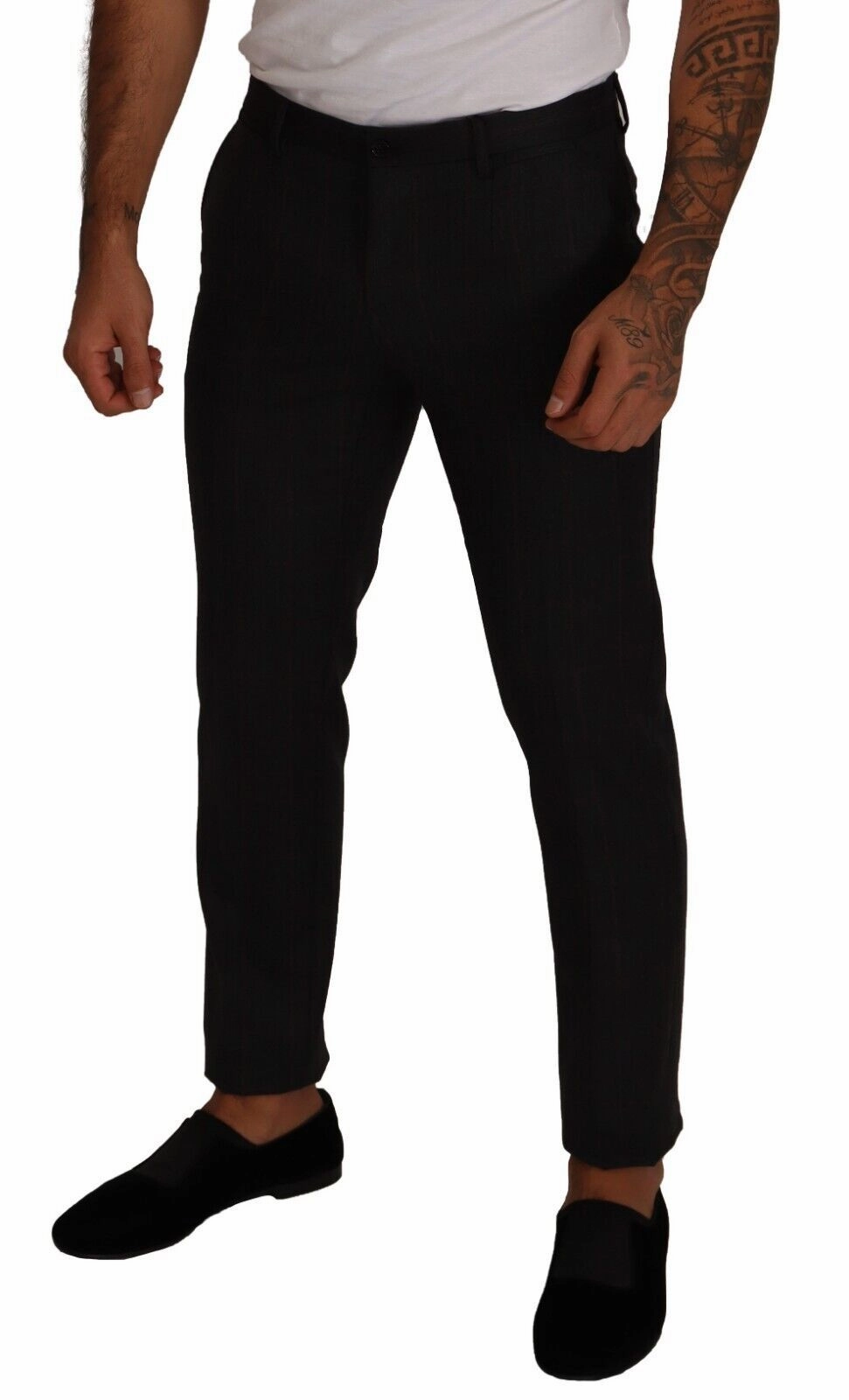 Dolce & Gabbana Elegant Check Slim Fit Men's Trousers