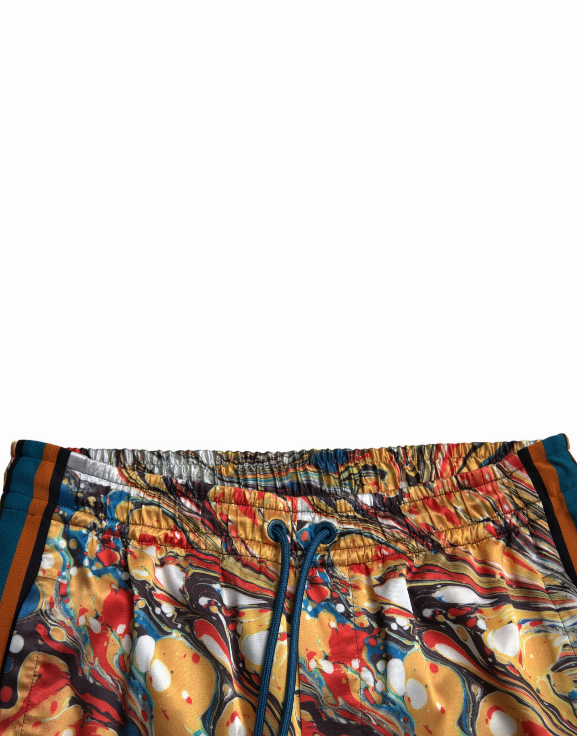 Dolce & Gabbana Elegant Satin Track Pants in Men's Marble