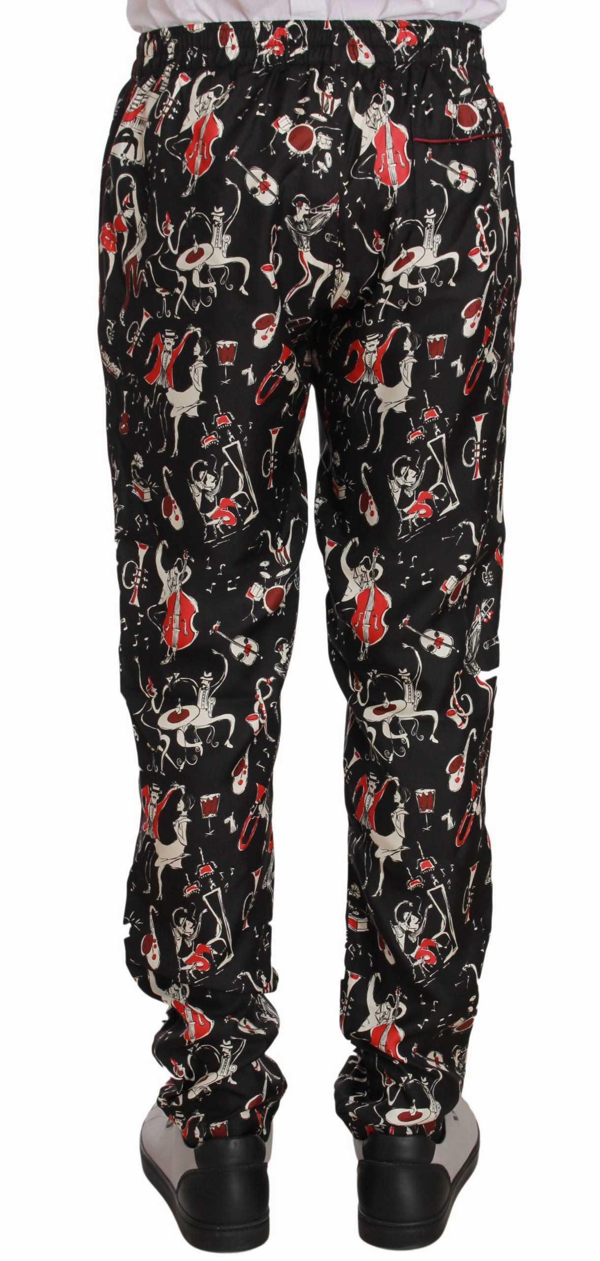 Dolce & Gabbana Elegant Silk Lounge Pants with Men's Print