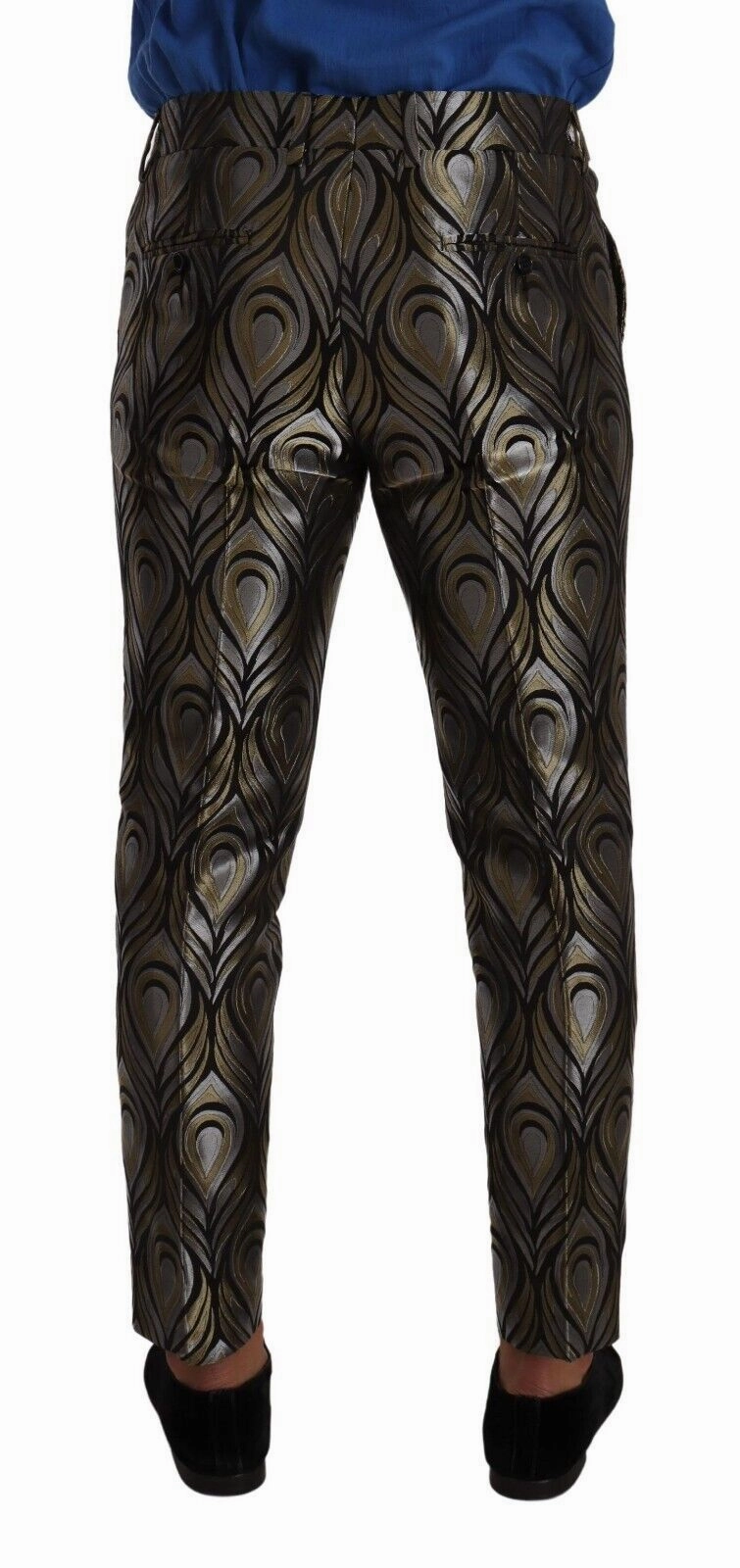 Dolce & Gabbana Elegant Slim Fit Metallic Dress Men's Trousers