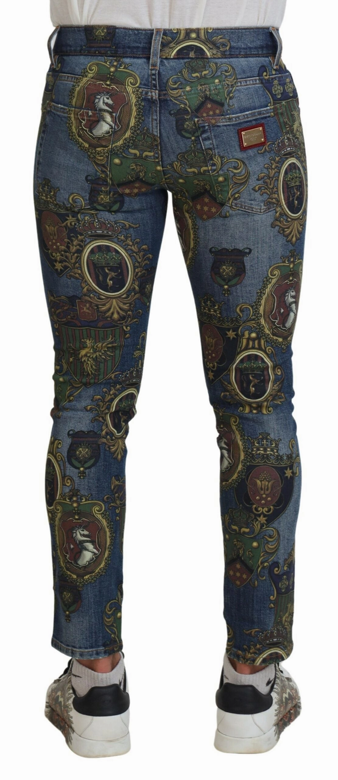Dolce & Gabbana Elegant Slim-Fit Printed Men's Jeans