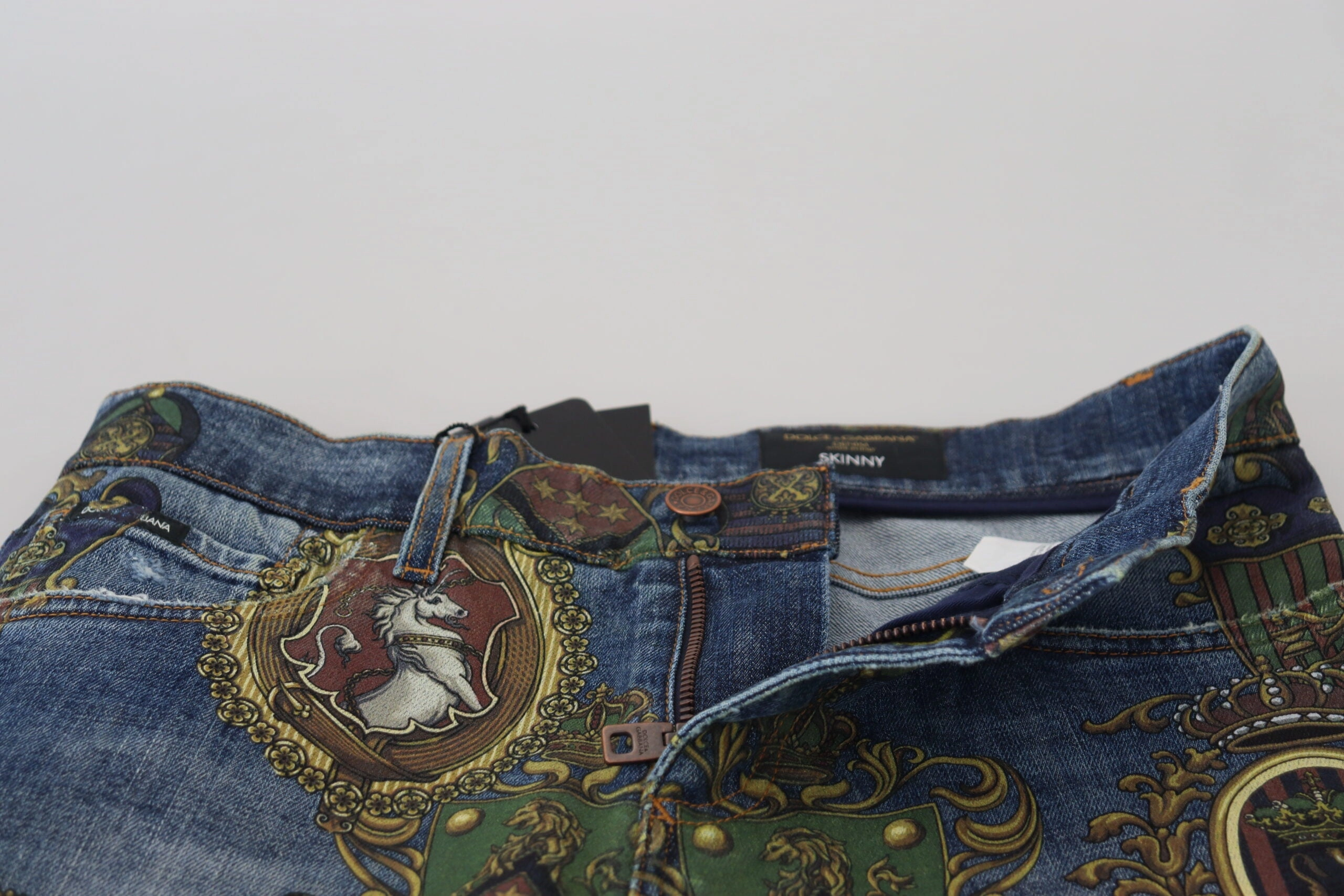 Dolce & Gabbana Elegant Slim-Fit Printed Men's Jeans