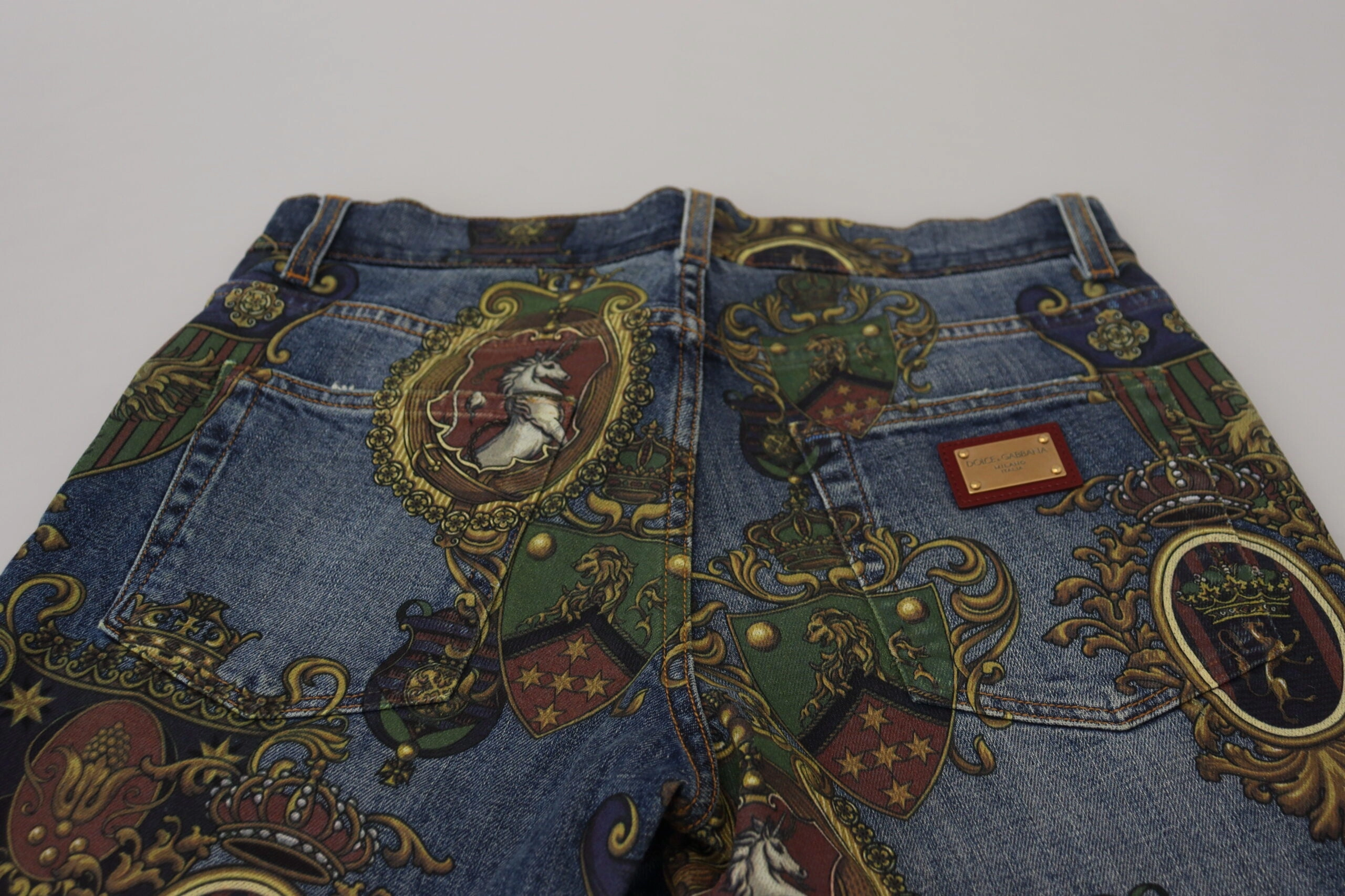 Dolce & Gabbana Elegant Slim-Fit Printed Men's Jeans