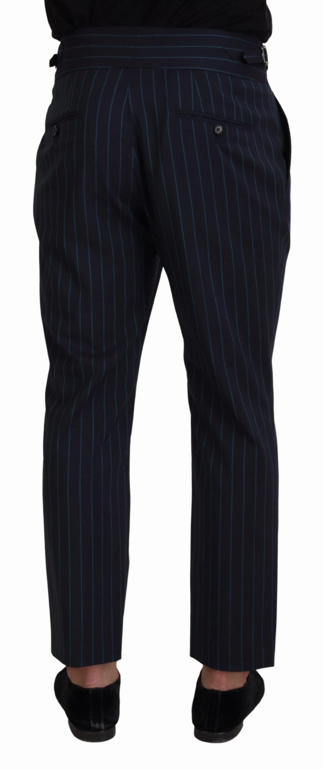 Dolce & Gabbana Elegant Stripe Virgin Wool Men's Trousers