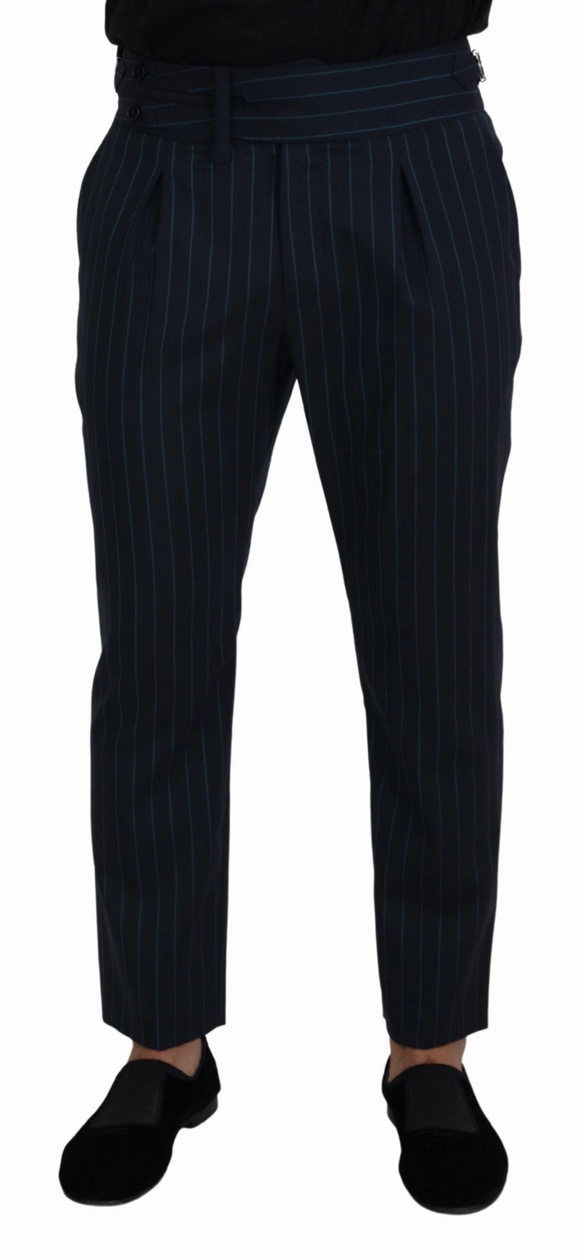 Dolce & Gabbana Elegant Stripe Virgin Wool Men's Trousers