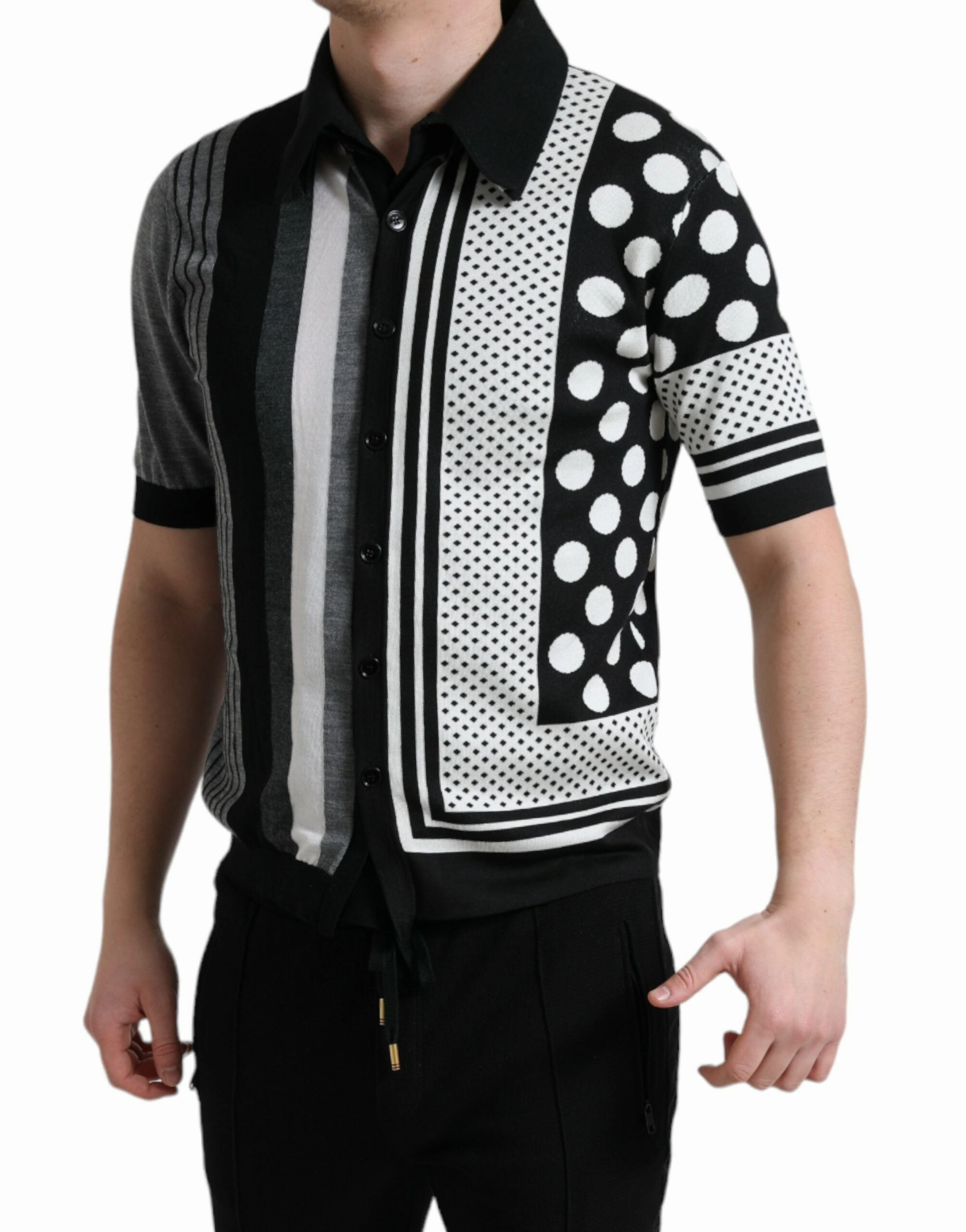 Dolce & Gabbana Elegant Striped Silk Blend Men's Cardigan