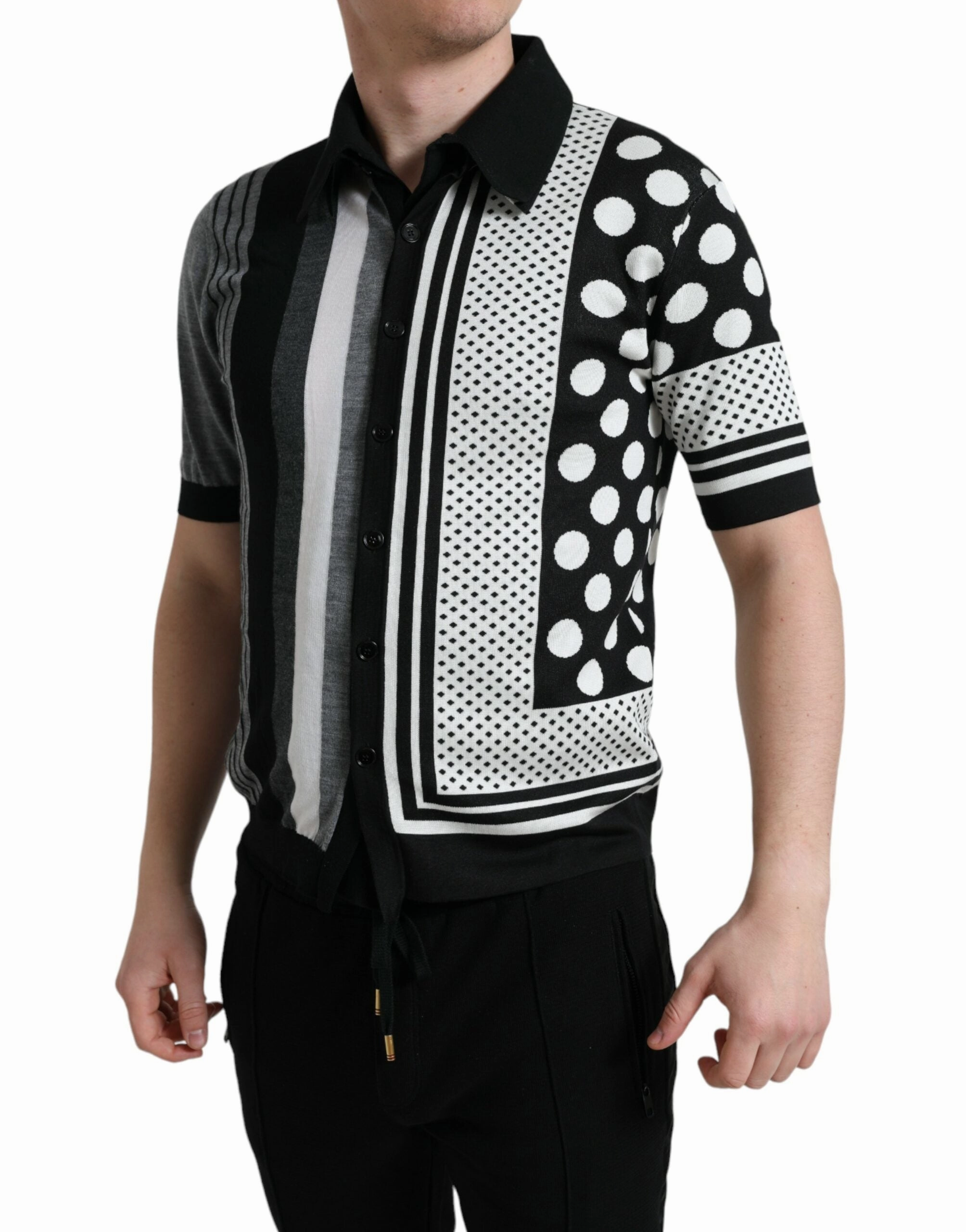 Dolce & Gabbana Elegant Striped Silk Blend Men's Cardigan winter sweaters outlet