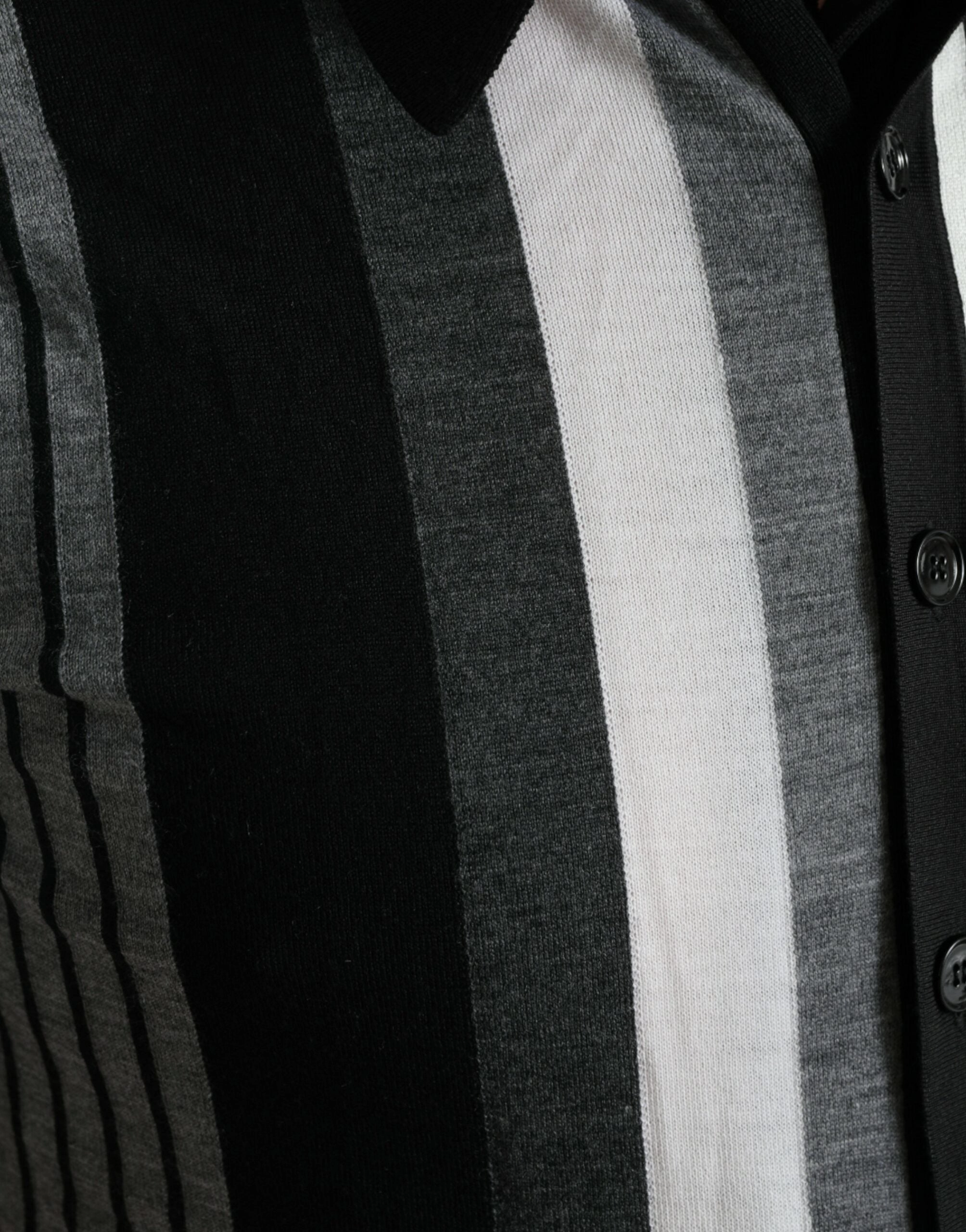 Dolce & Gabbana Elegant Striped Silk Blend Men's Cardigan