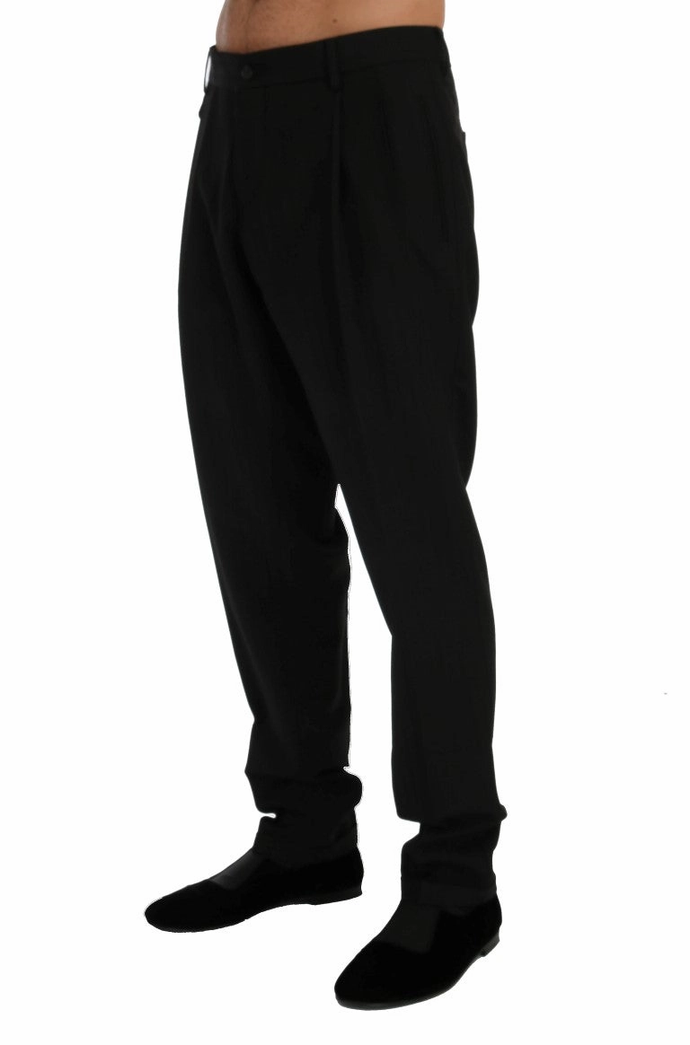 Dolce & Gabbana Elegant Striped Straight Fit Dress Men's Pants