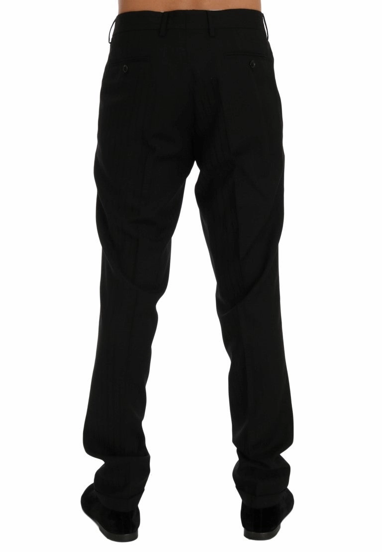 Dolce & Gabbana Elegant Striped Straight Fit Dress Men's Pants