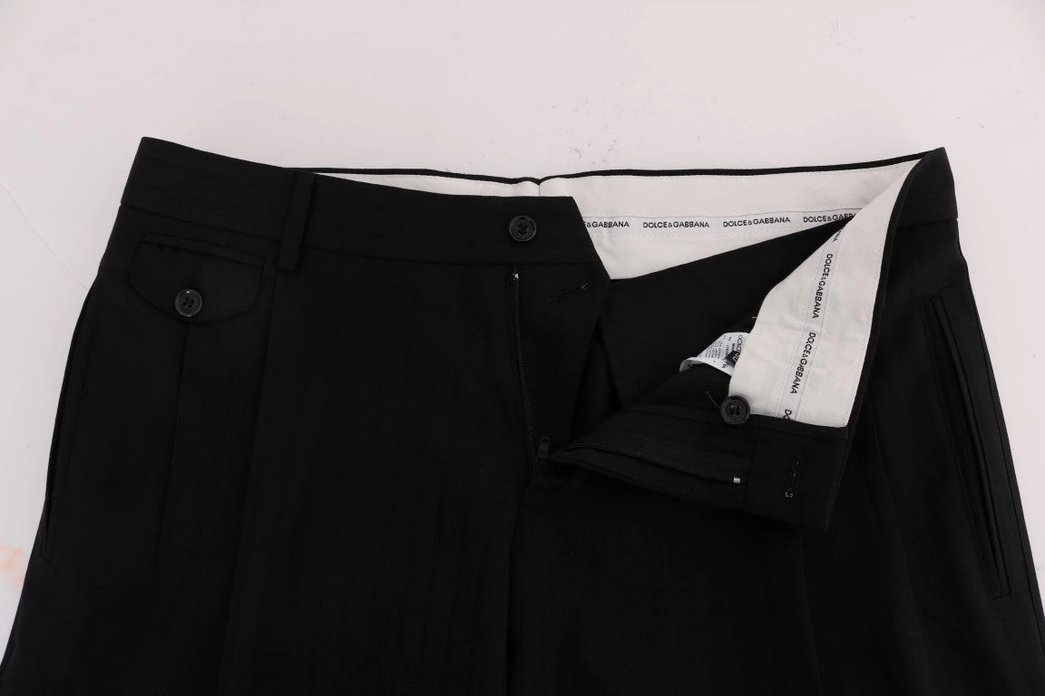 Dolce & Gabbana Elegant Striped Straight Fit Dress Men's Pants