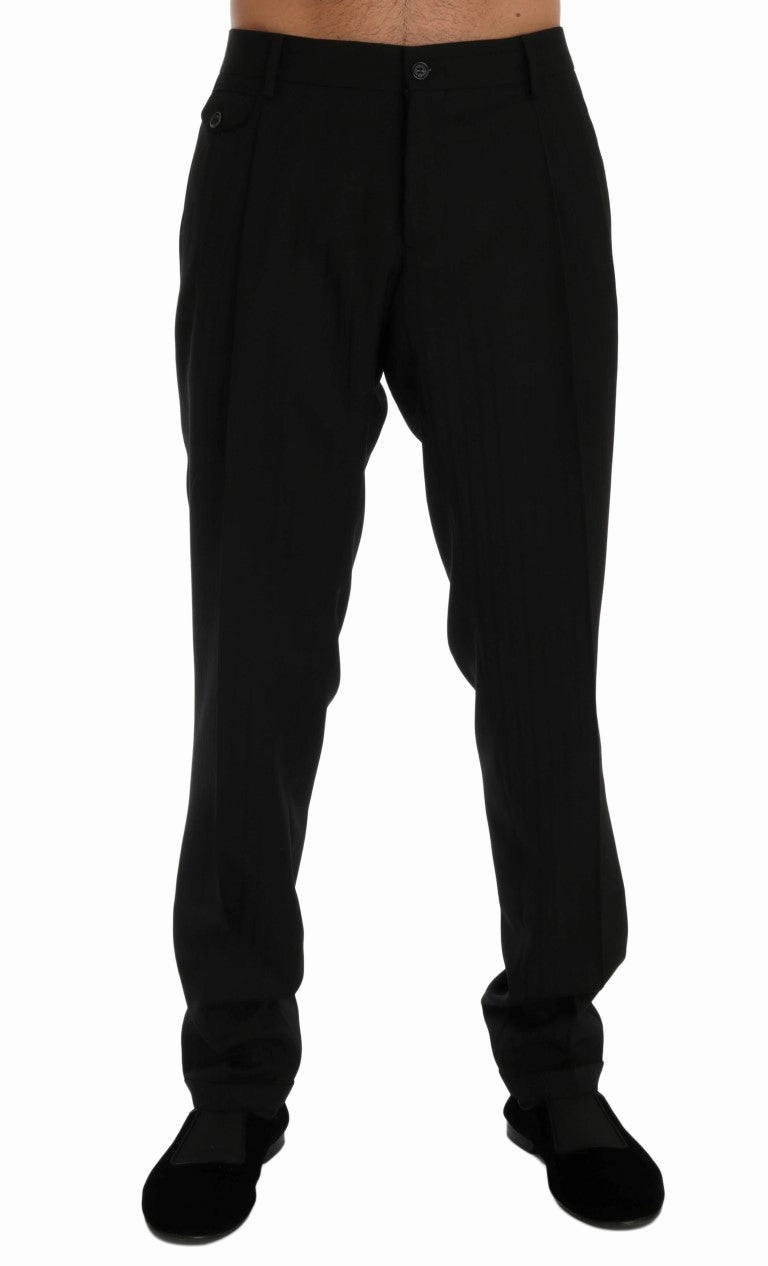 Dolce & Gabbana Elegant Striped Straight Fit Dress Men's Pants