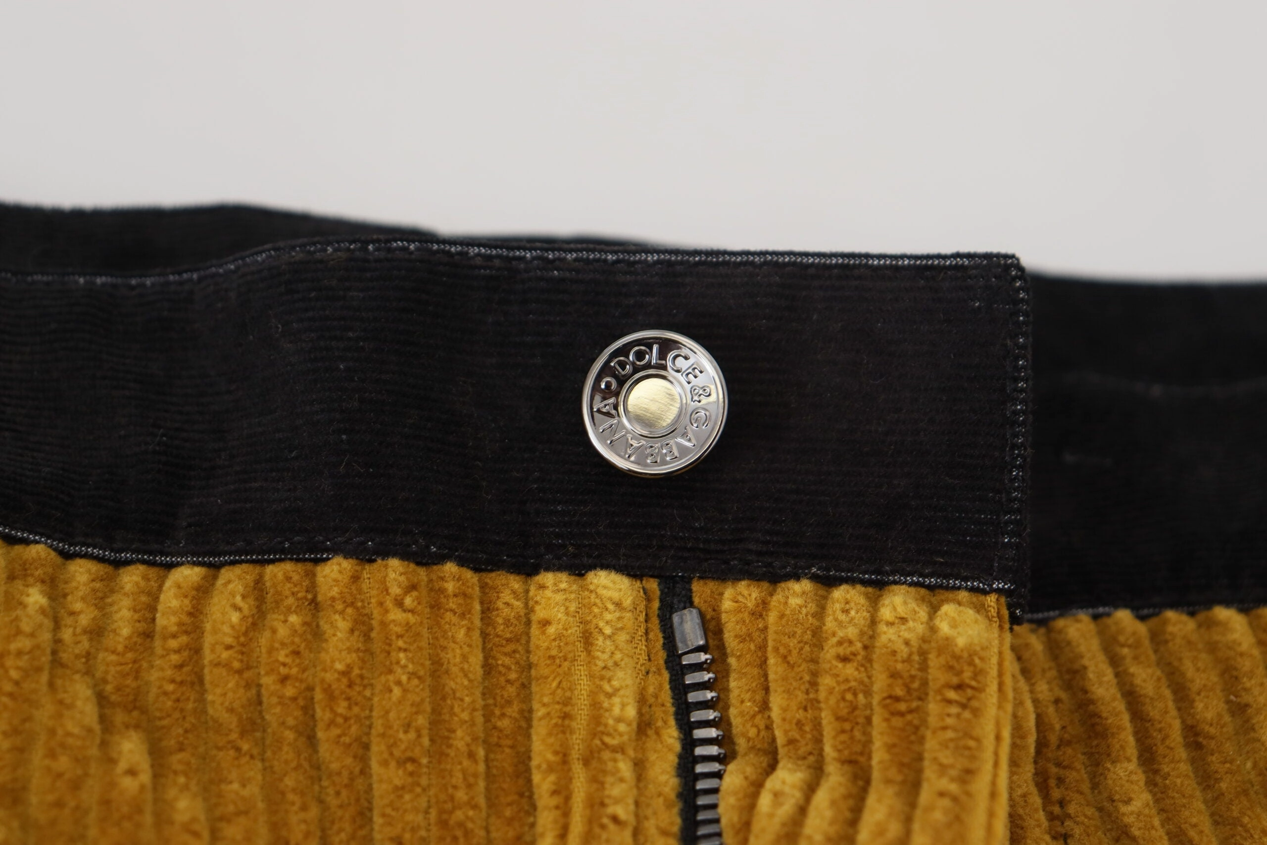Dolce & Gabbana Elegant Tape Trousers with yellow Men's Accent