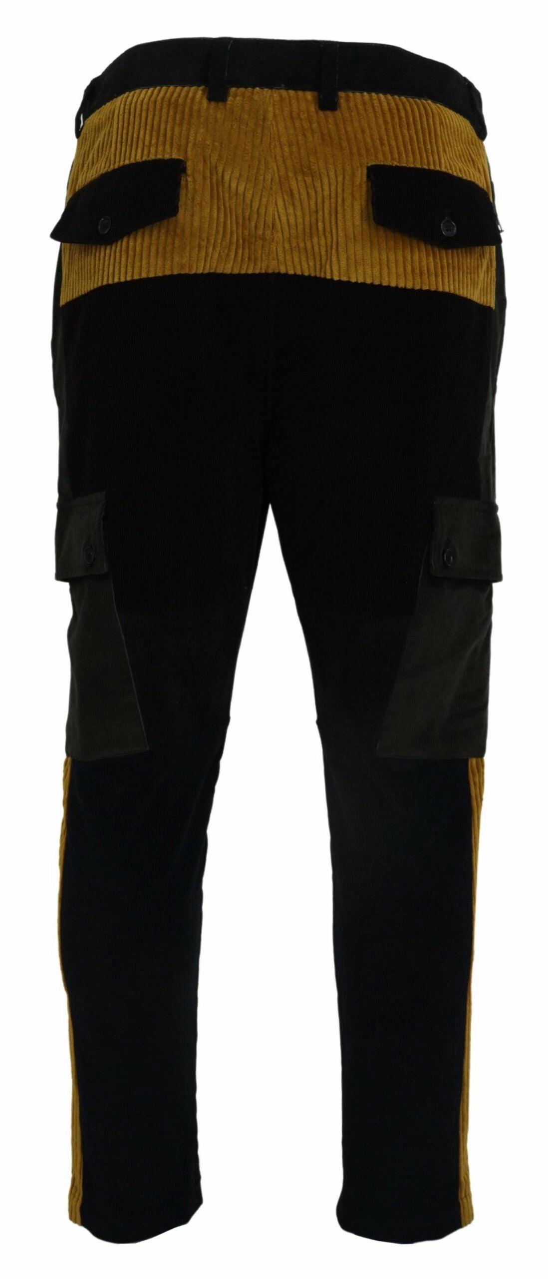 Dolce & Gabbana Elegant Tape Trousers with yellow Men's Accent