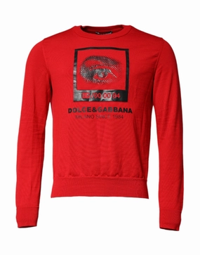 Dolce & Gabbana Eye Print Crew Neck Men Pullover Men's Sweater knit sweaters cheap
