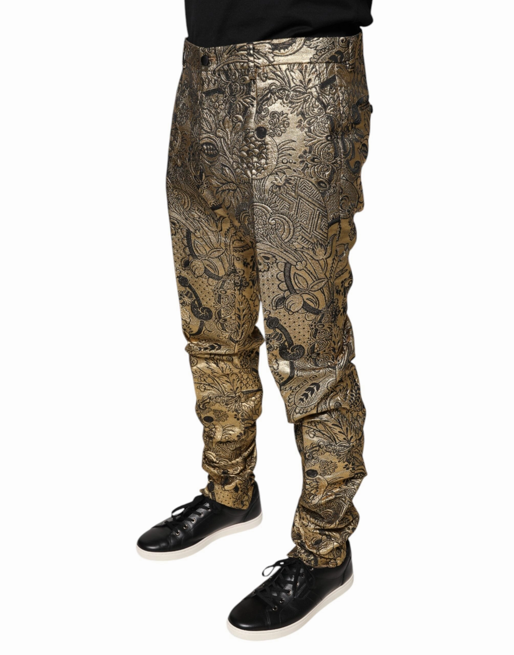 Dolce & Gabbana Floral Jacquard Men Dress Men's Pants