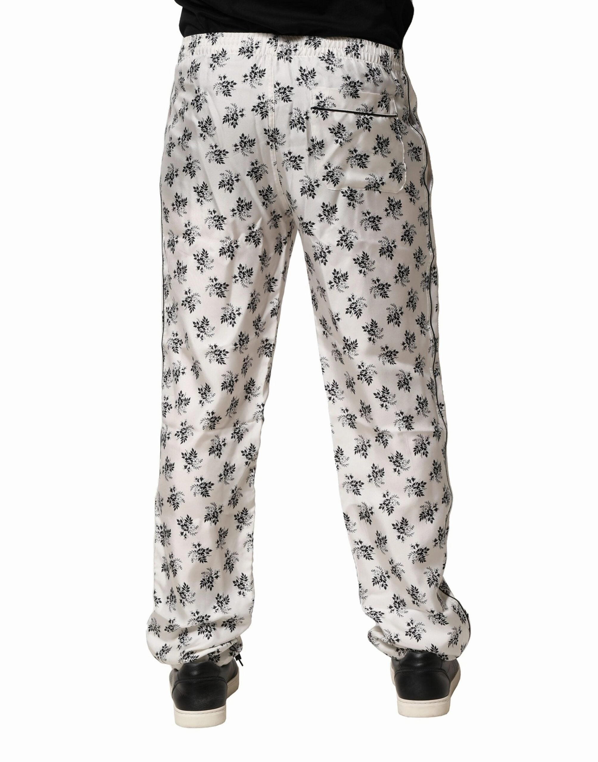 Dolce & Gabbana Floral Silk Casual Lounge Men's Pants