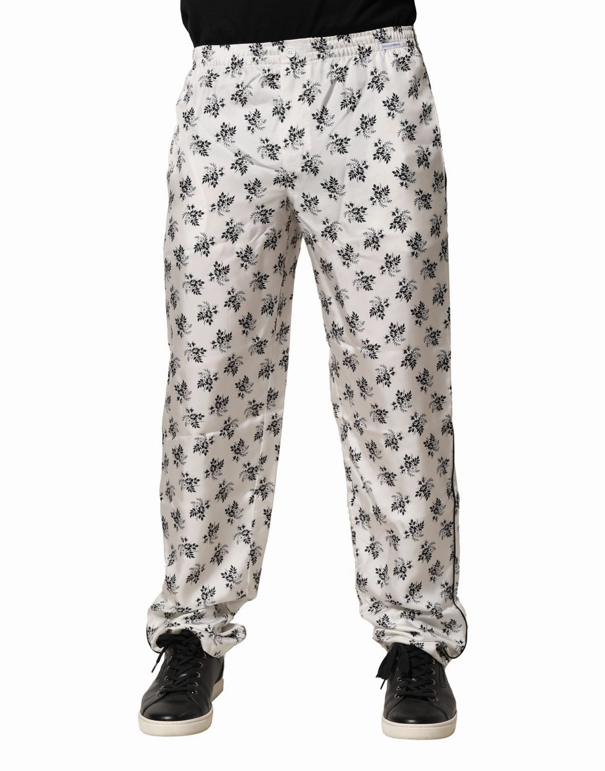 Dolce & Gabbana Floral Silk Casual Lounge Men's Pants