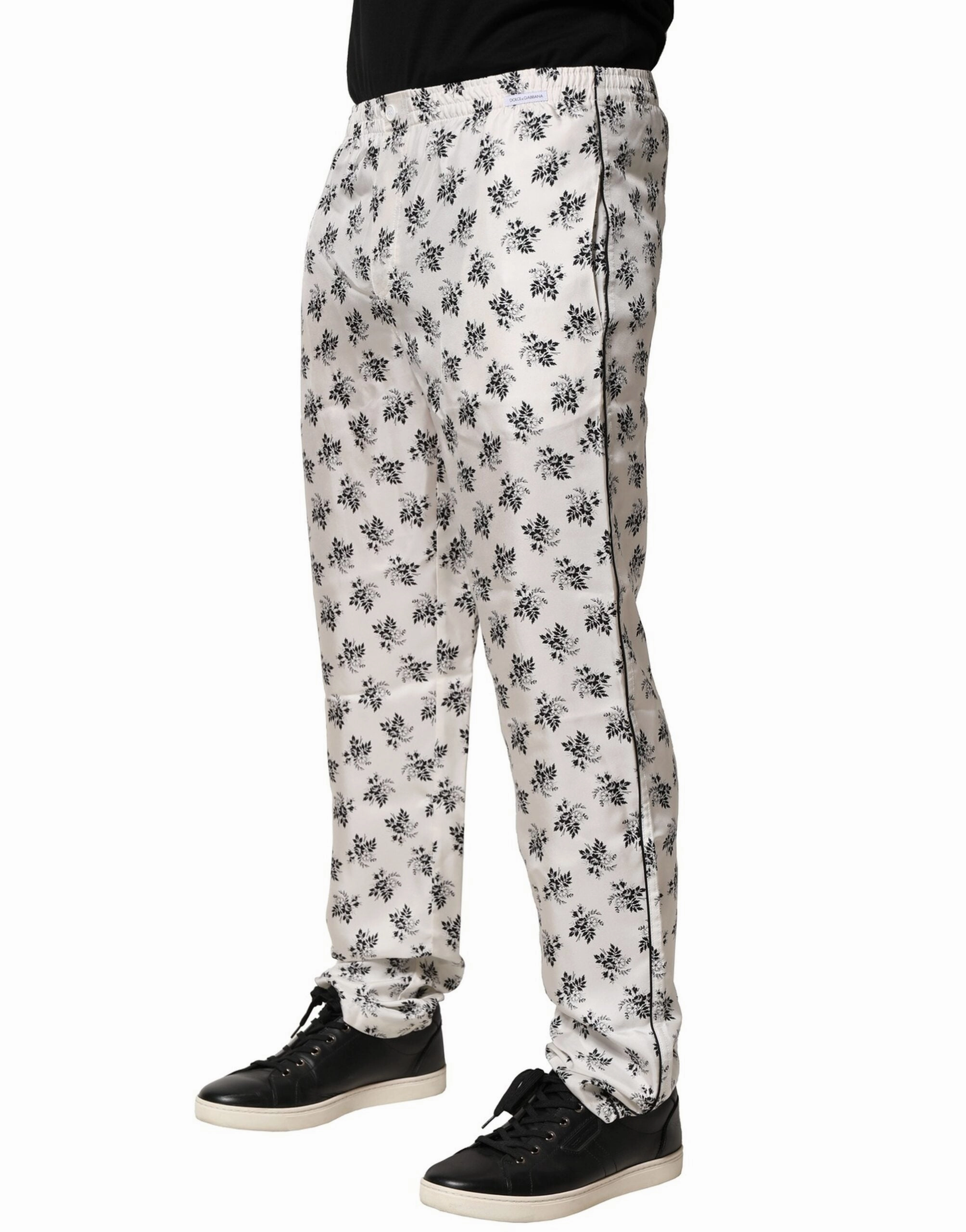Dolce & Gabbana Floral Silk Casual Lounge Men's Pants