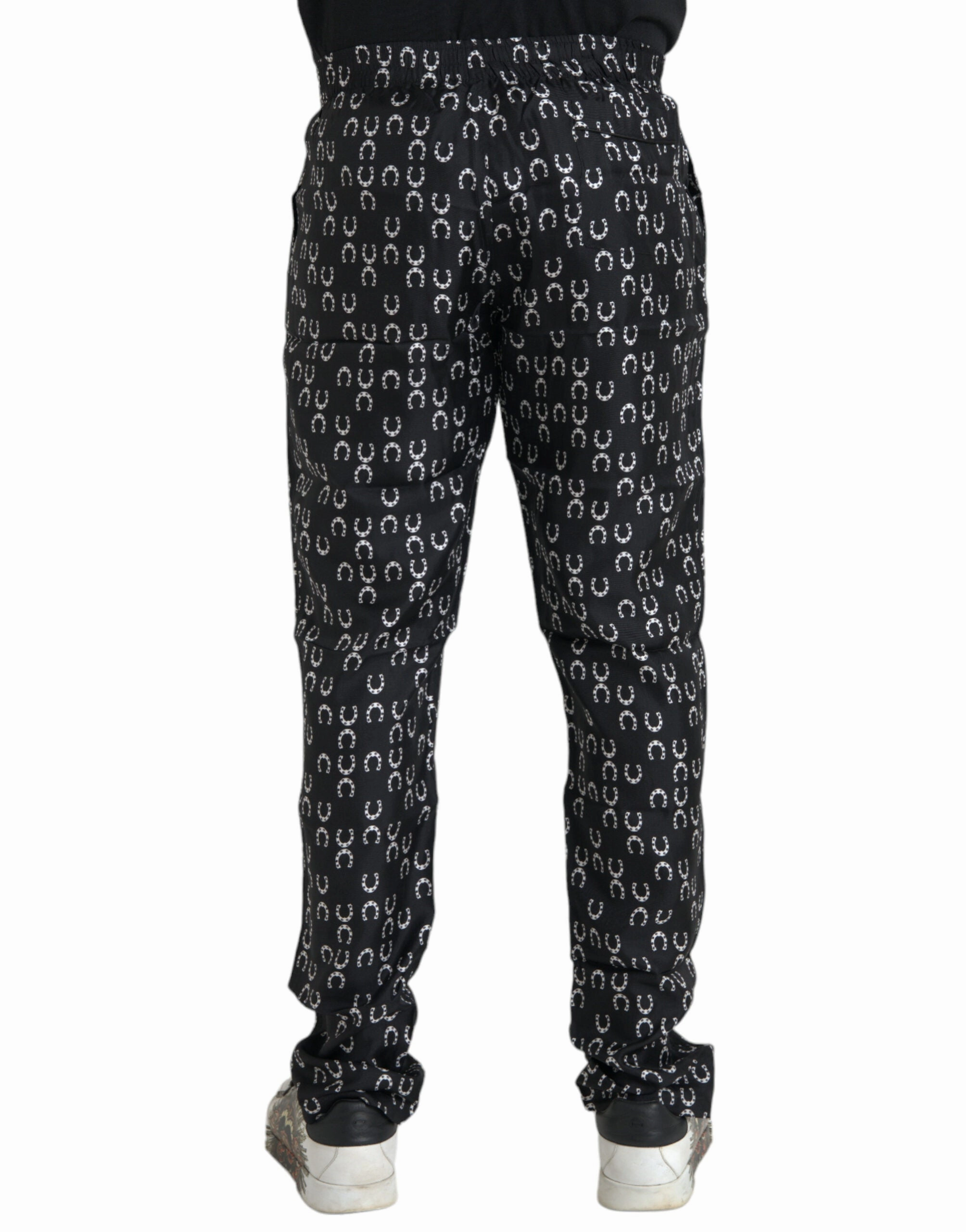 Dolce & Gabbana Horseshoe Print Silk Men's Pants