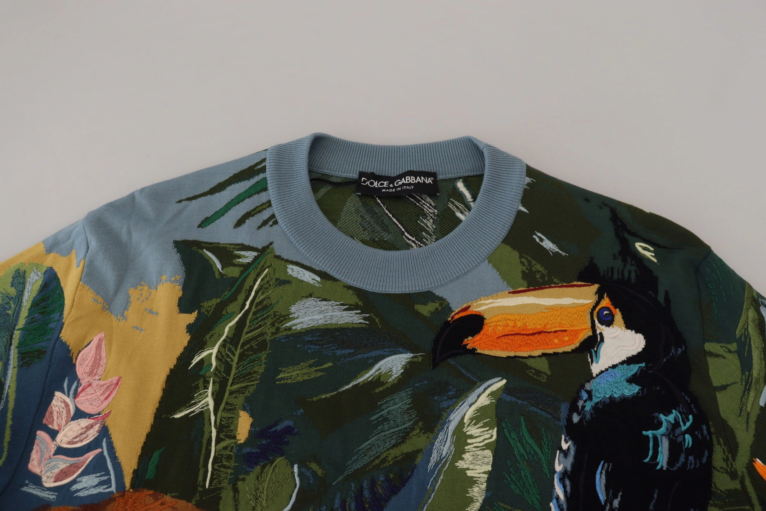 Dolce & Gabbana Jungle Embroide Wool Silk Men's Sweater