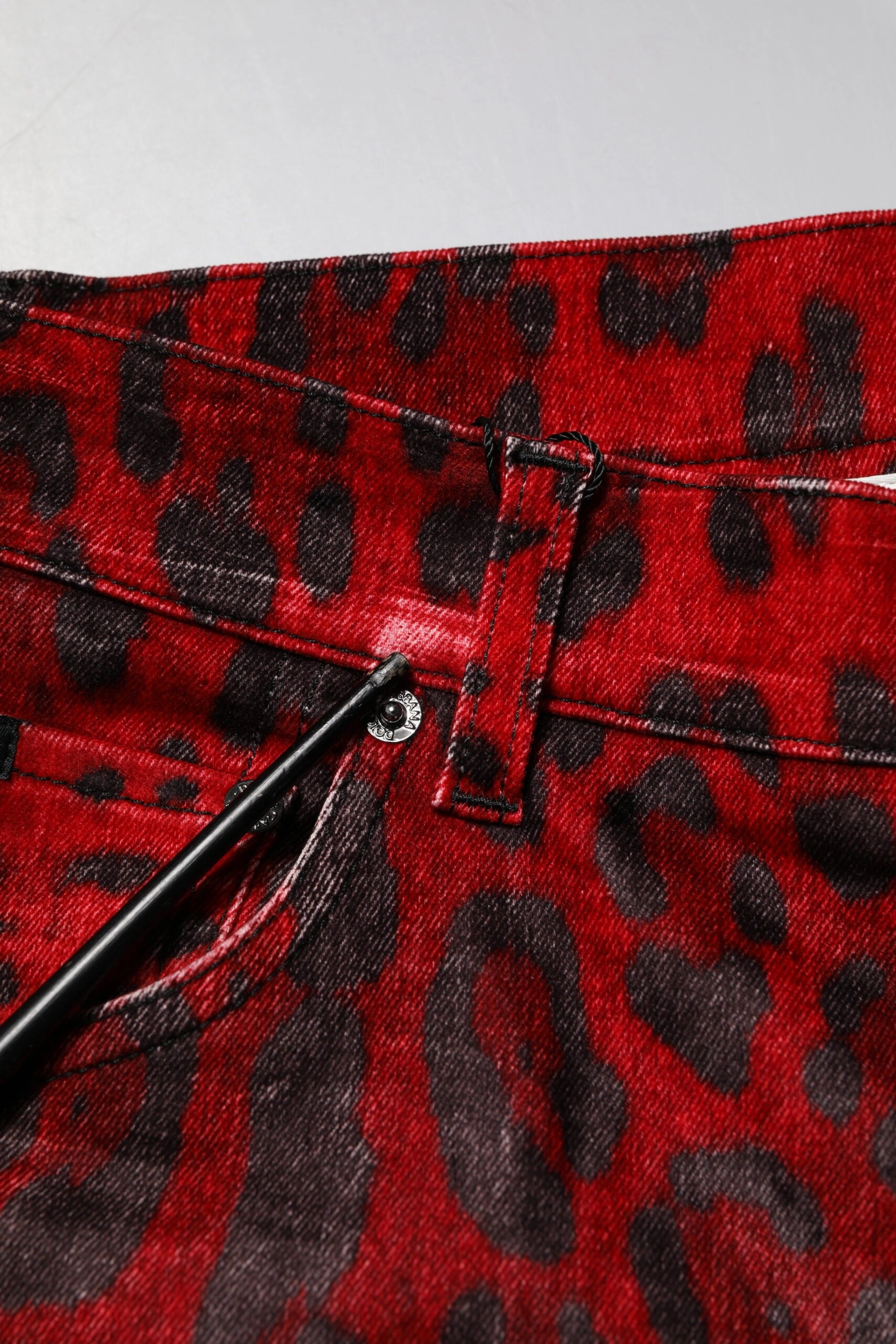 Dolce & Gabbana Leopard Print Cotton Skinny blue Men's Jeans (Pre-Owned)