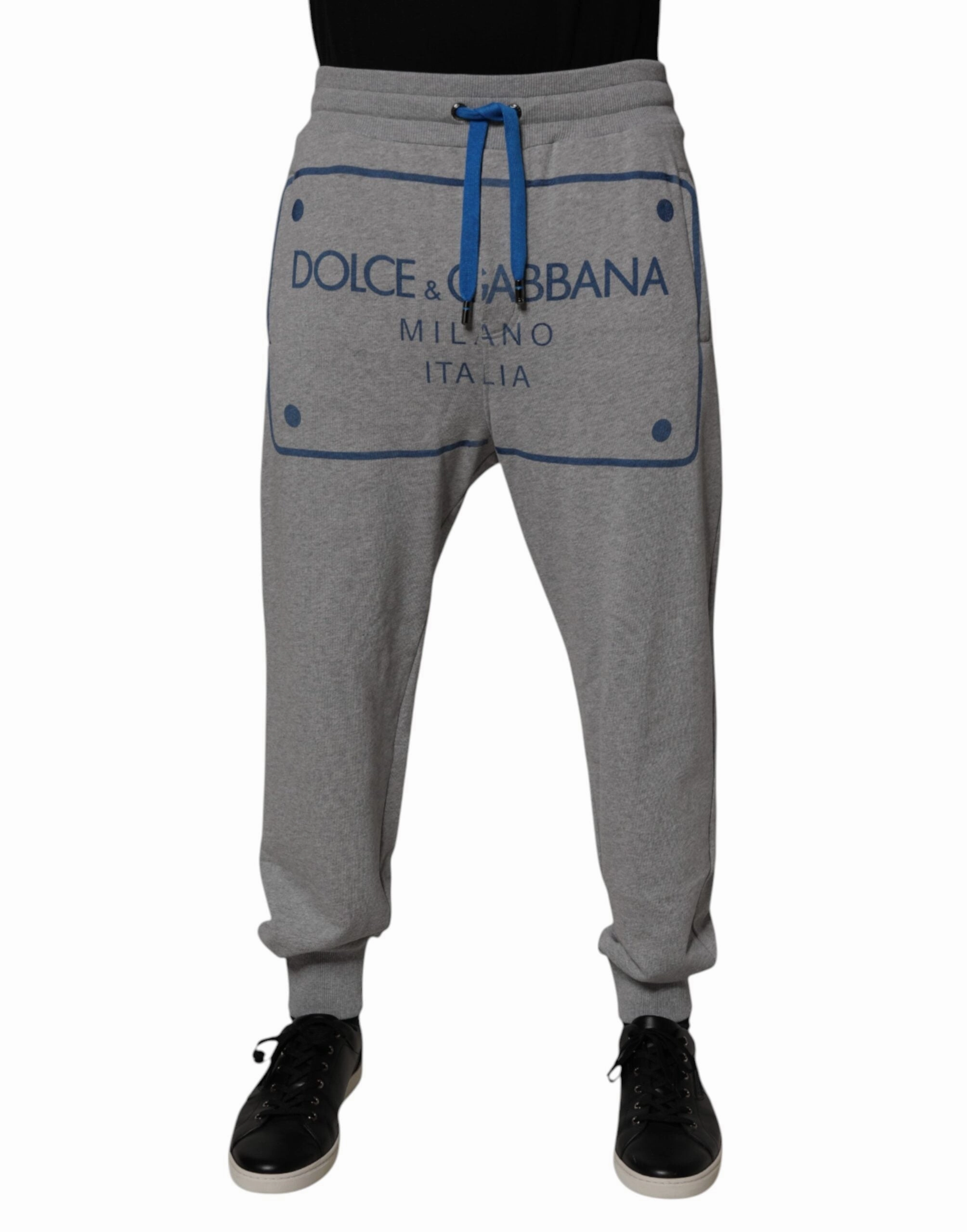 Dolce & Gabbana Logo Cotton Men Jogger SweatMen's Men's Pants (Pre-Owned)