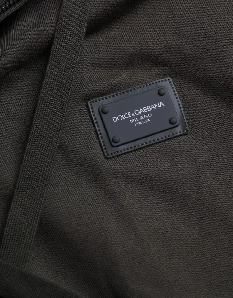 Dolce & Gabbana  Logo Hooded Full Zip Men's Sweater (Pre-Owned)