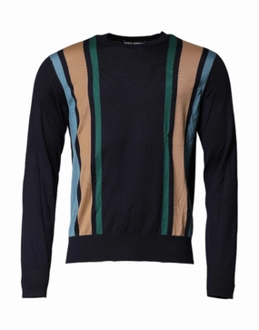 Dolce & Gabbana multi Stripes Crew Neck Pullover Men's Sweater (Pre-Owned) knit sweaters cheap