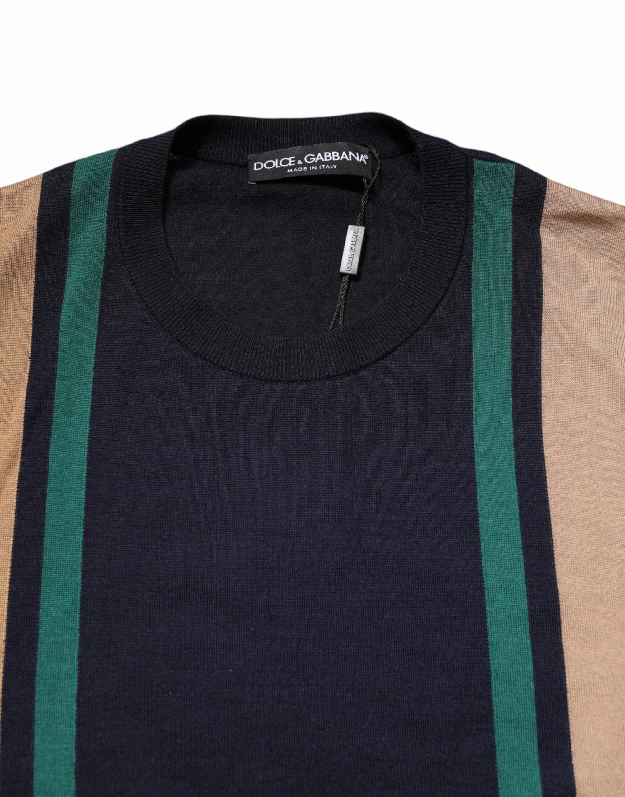 Dolce & Gabbana multi Stripes Crew Neck Pullover Men's Sweater (Pre-Owned)