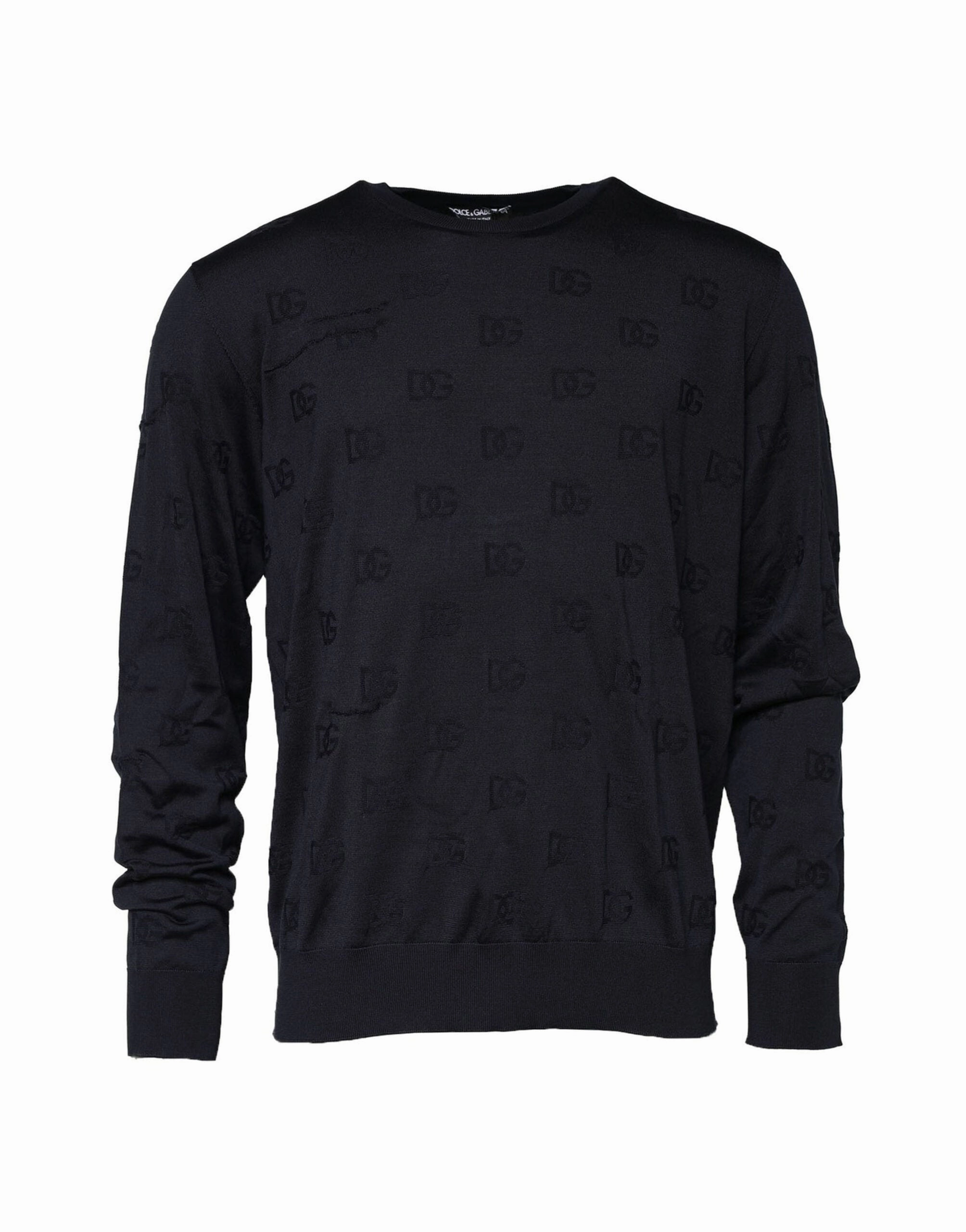 Dolce & Gabbana Silk Crew Neck Sweatshirt Men's Sweater (Pre-Owned) knit sweaters cheap