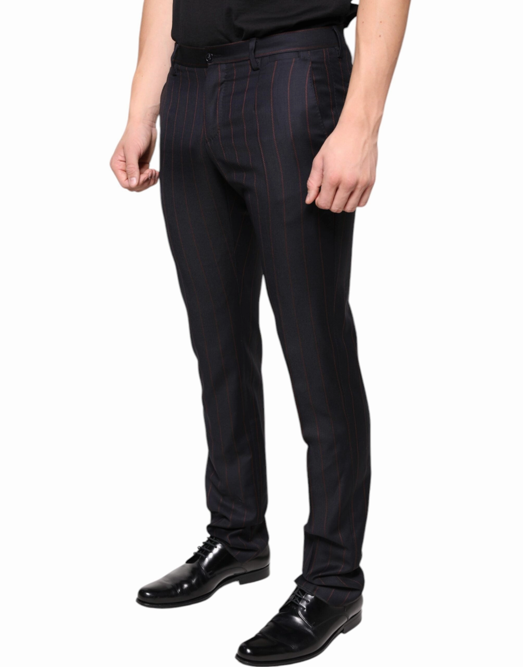 Dolce & Gabbana Stripes Skinny Men Dress Men's Pants