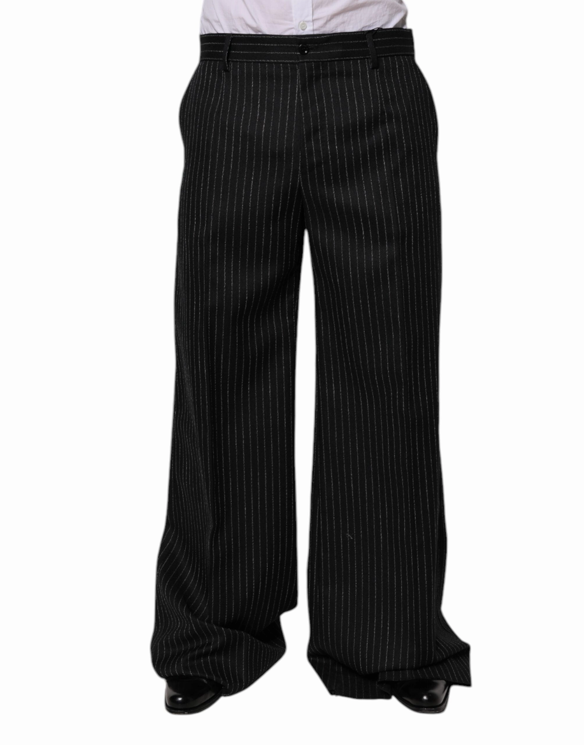 Dolce & Gabbana Stripes Wide Leg Formal Men Dress Men's Pants