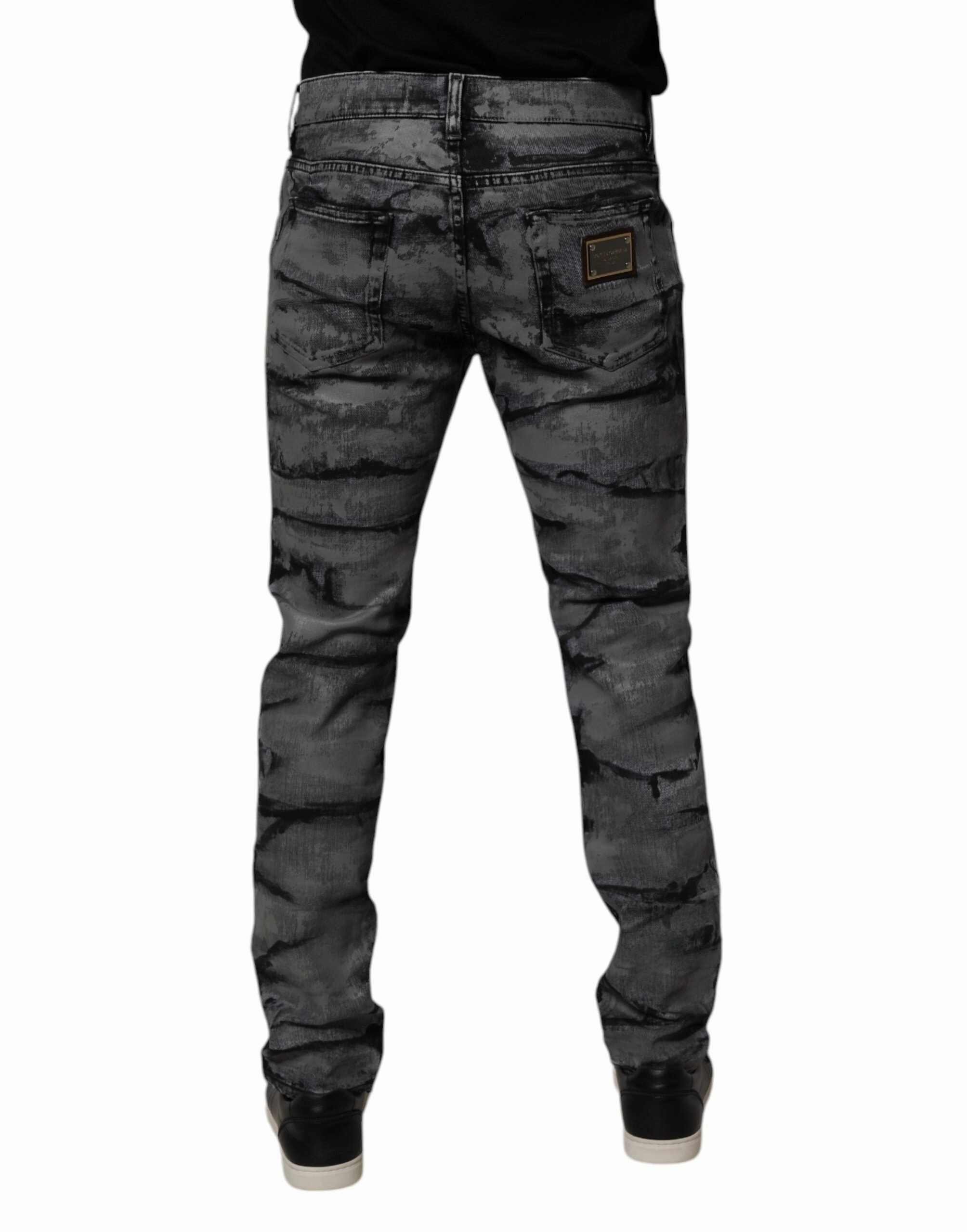 Dolce & Gabbana Tie Dye Cotton Skinny Men blue Men's Jeans