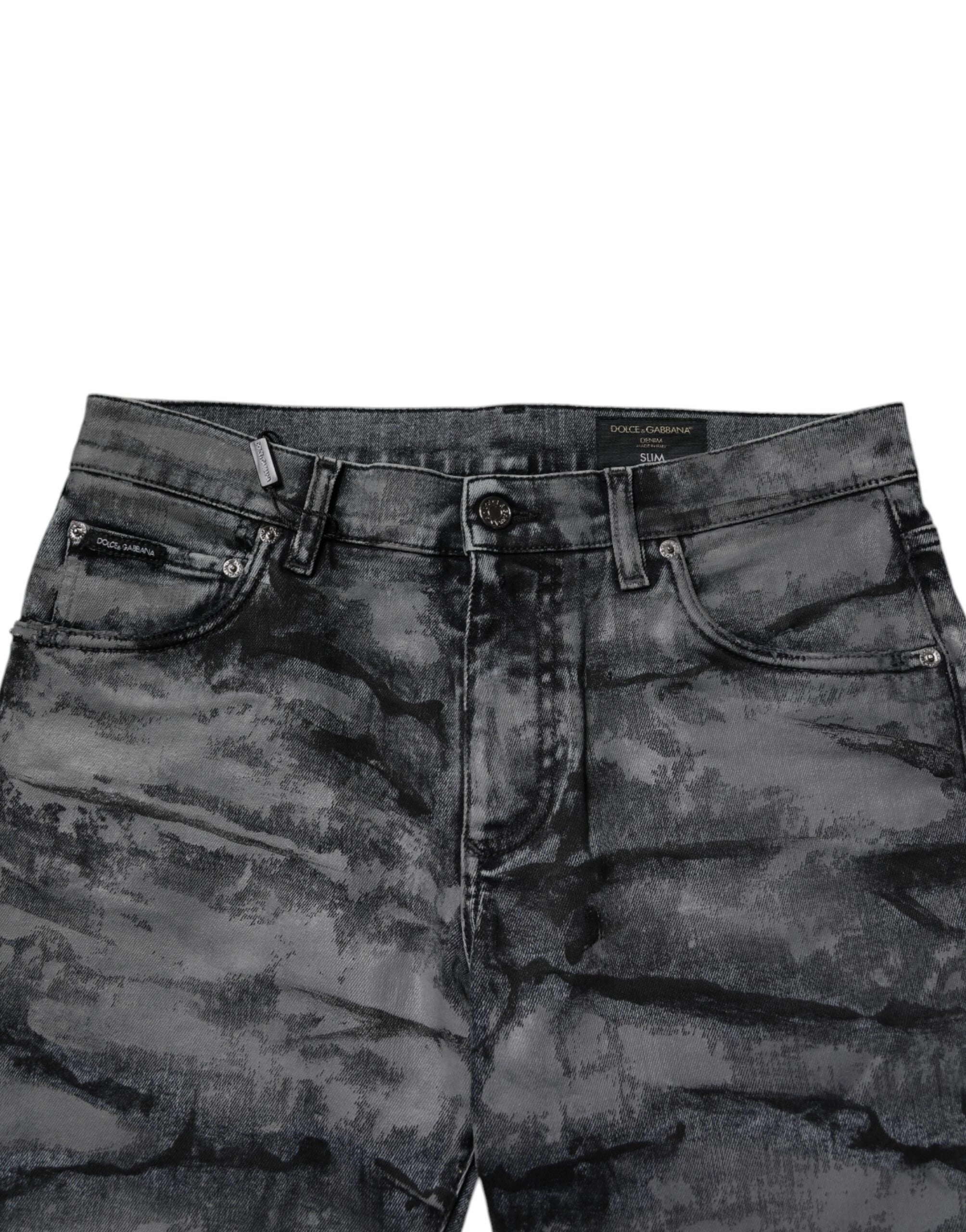 Dolce & Gabbana Tie Dye Cotton Skinny Men blue Men's Jeans
