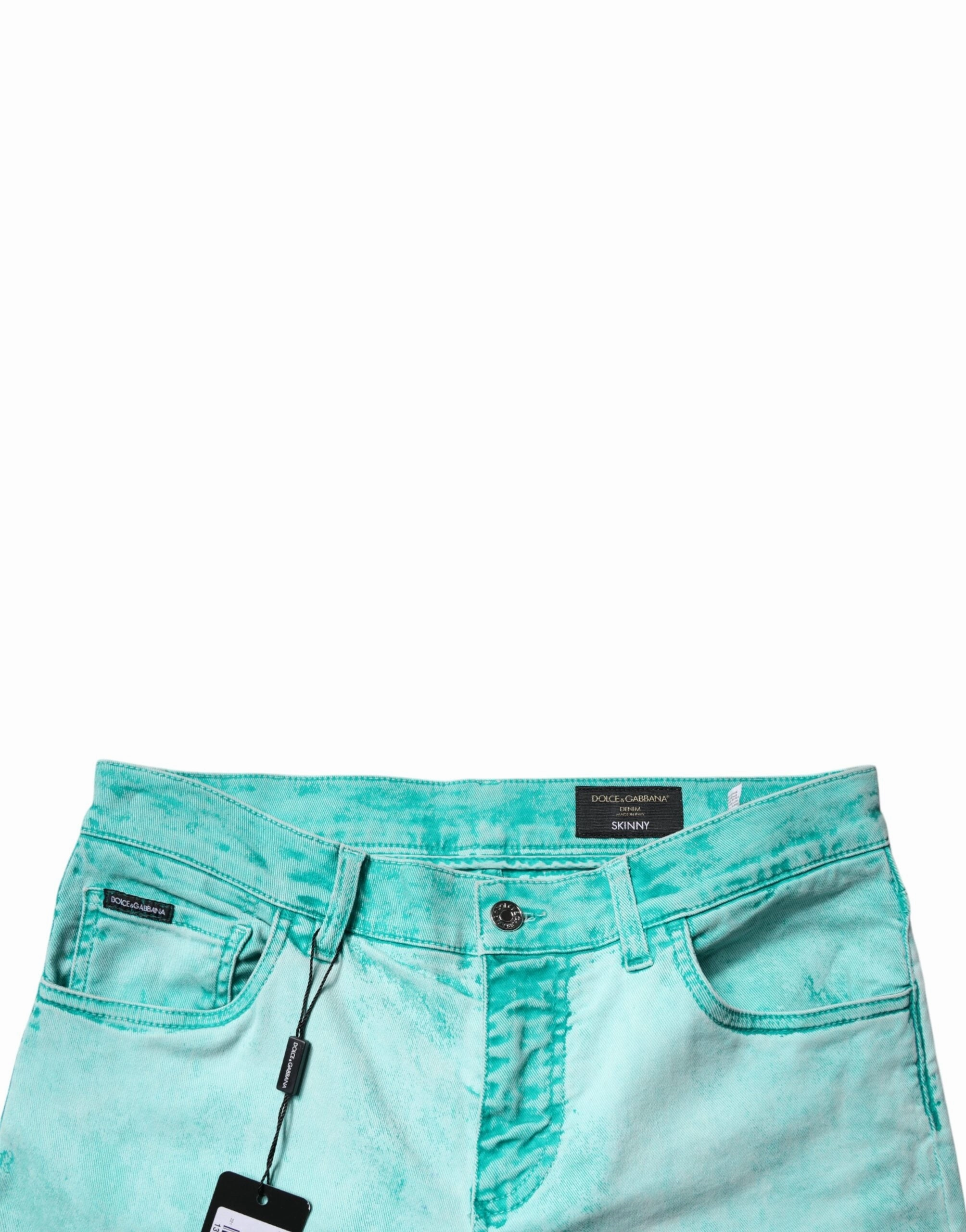 Dolce & Gabbana Tie Dye Cotton Skinny Men blue Men's Jeans