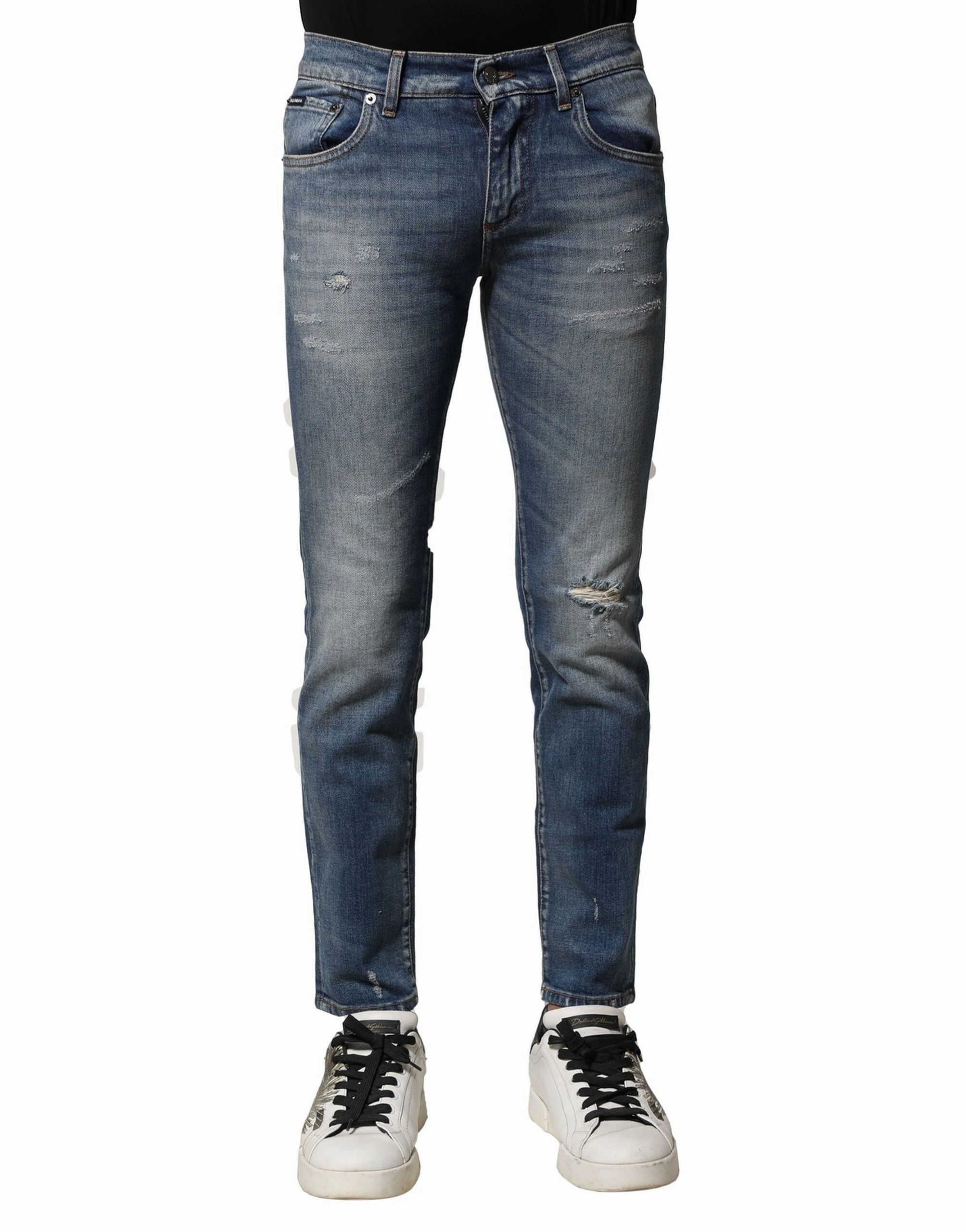 Dolce & Gabbana Washed Cotton Slim Fit Men Men's Jeans