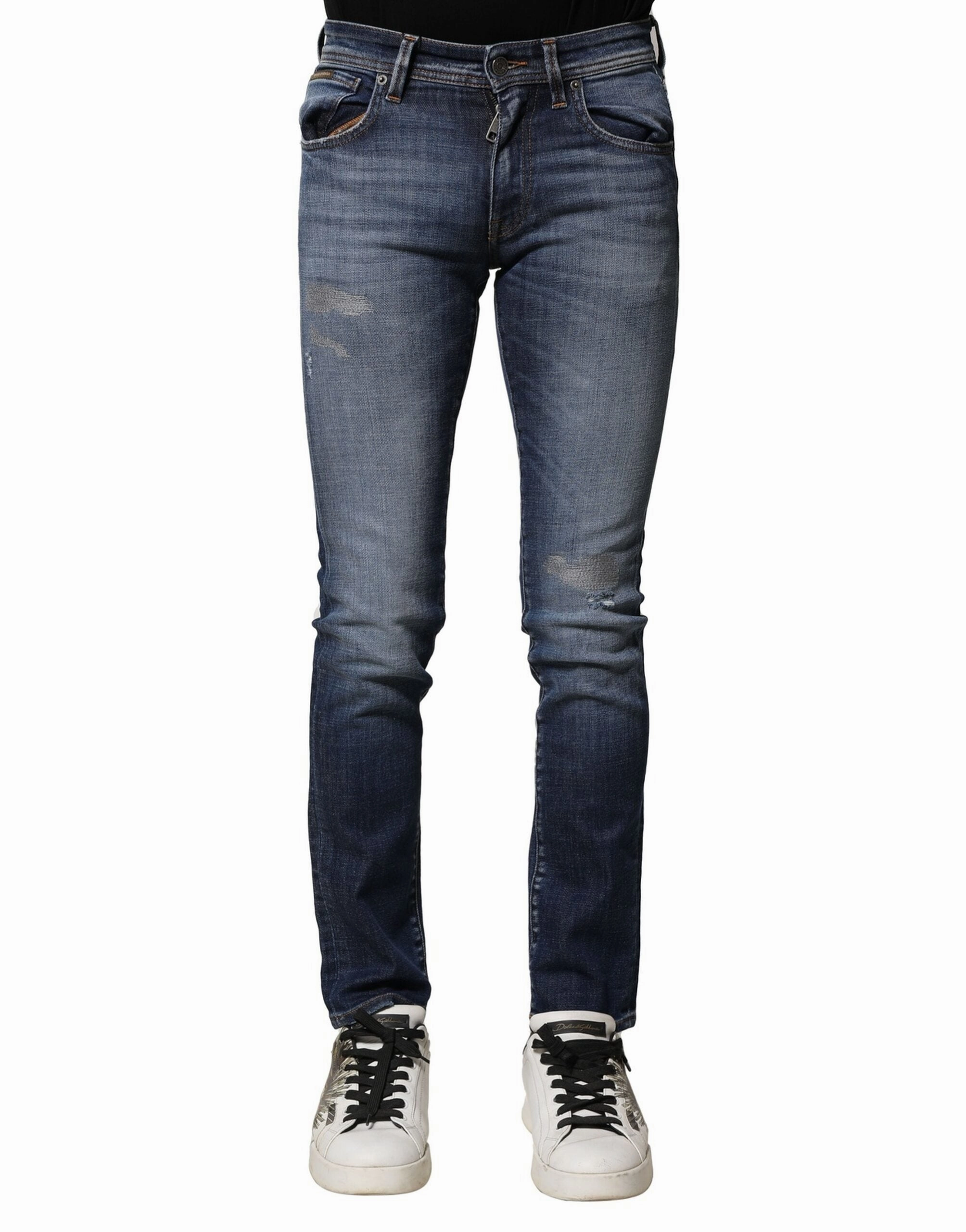 Dolce & Gabbana Washed Cotton Slim Fit Men Men's Jeans