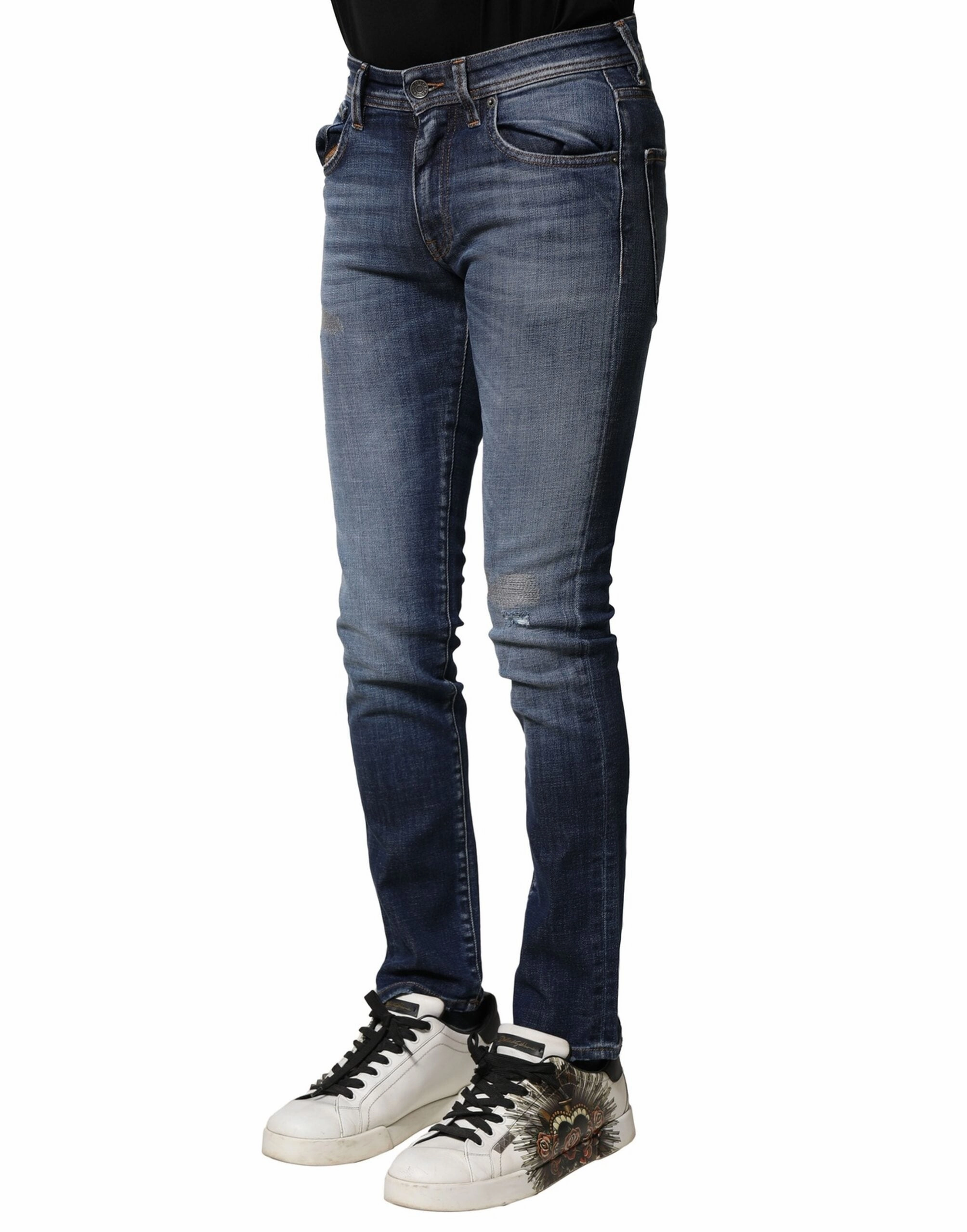 Dolce & Gabbana Washed Cotton Slim Fit Men Men's Jeans