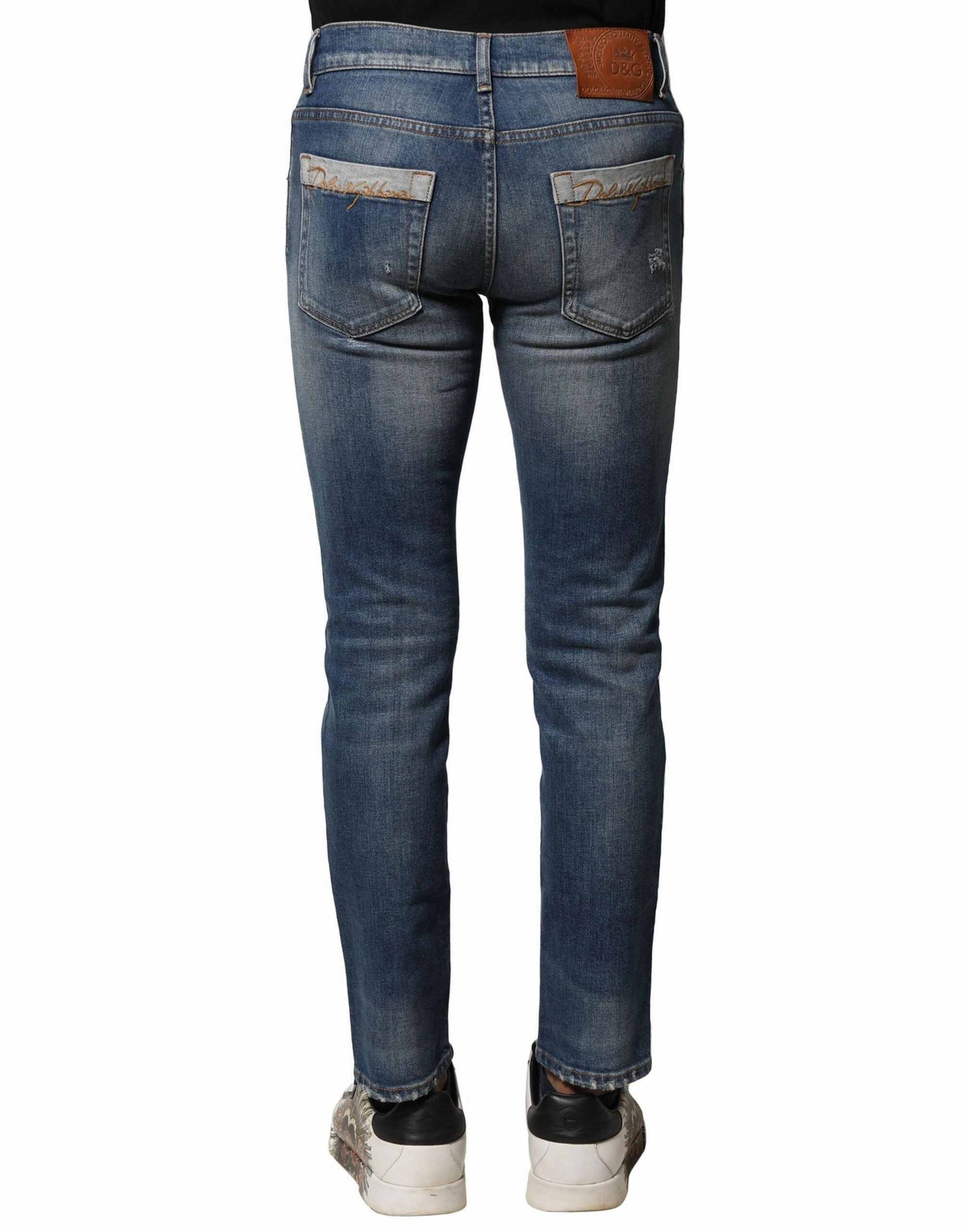 Dolce & Gabbana Washed Cotton Slim Fit Men Men's Jeans