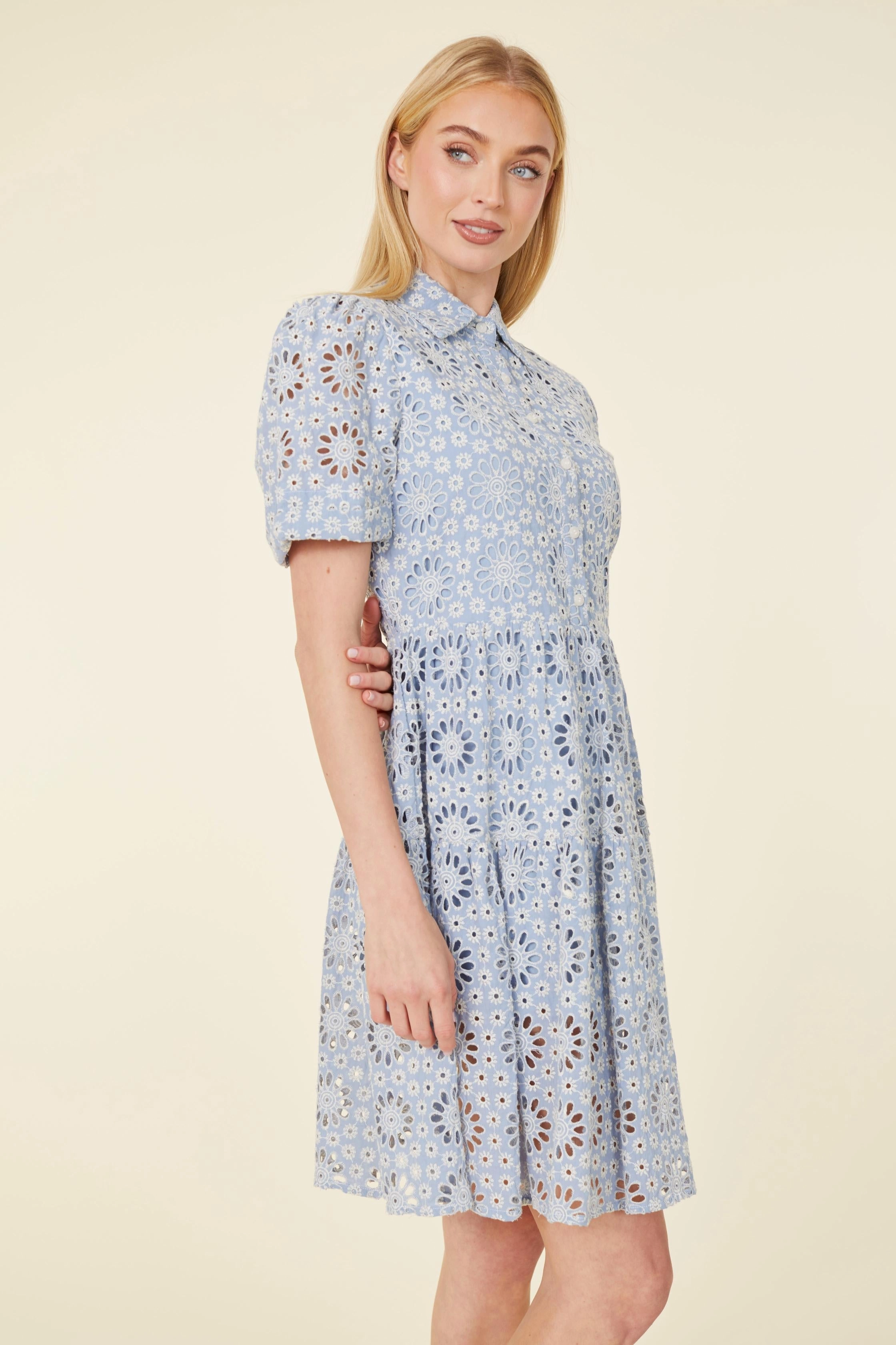 Dolce Cabo Poppy Eyelet Dress - Blue Multi